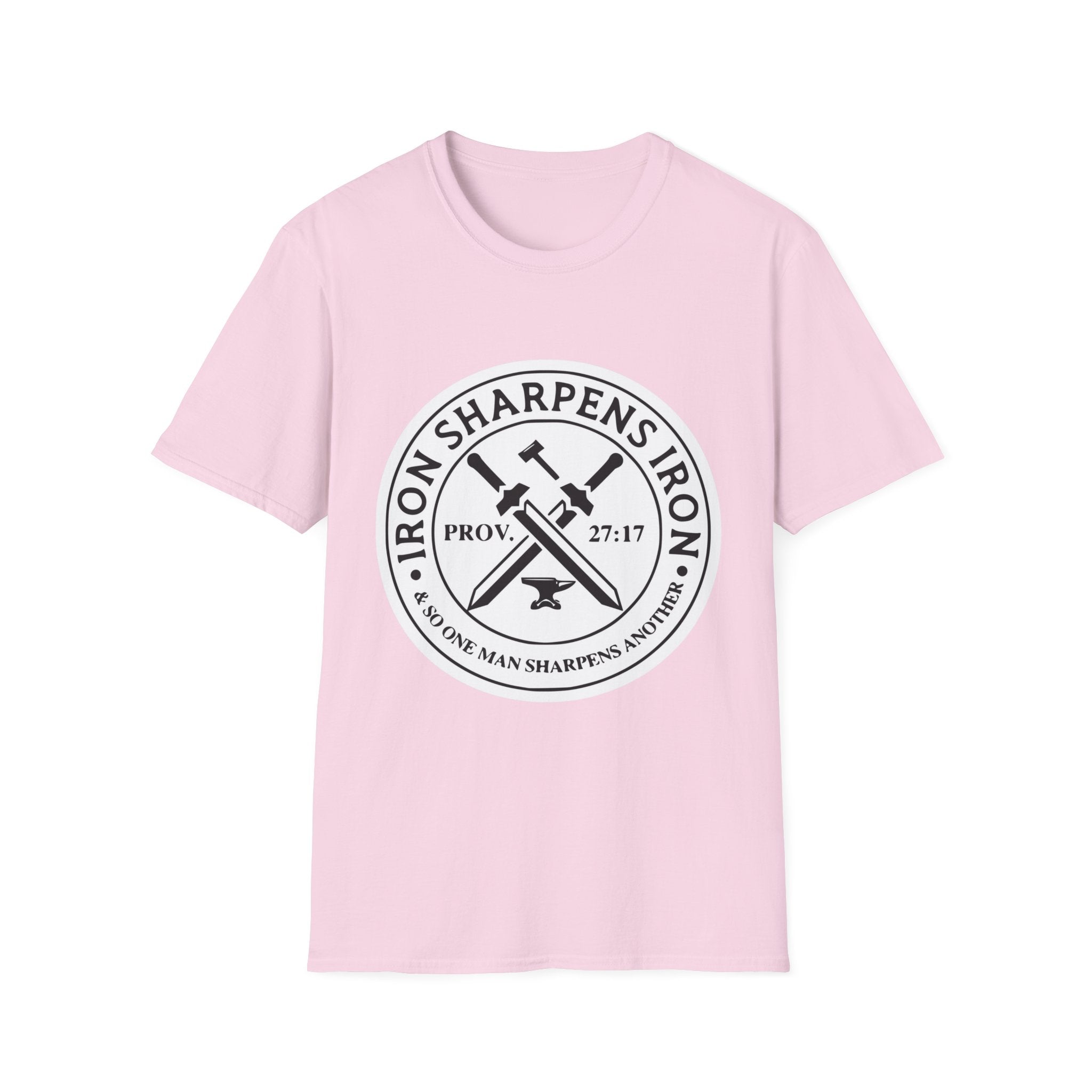 T-Shirt — "Iron Sharpens Iron" Christian Workout Tee (Prov. 27:17)