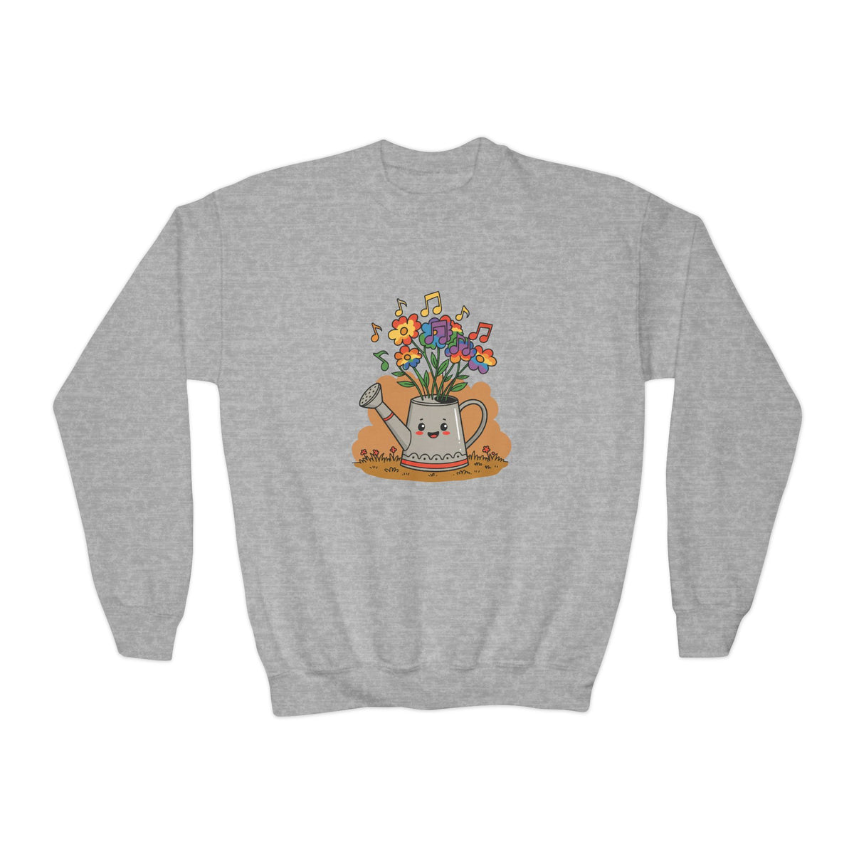 Cute Floral Music Youth Crewneck Sweatshirt