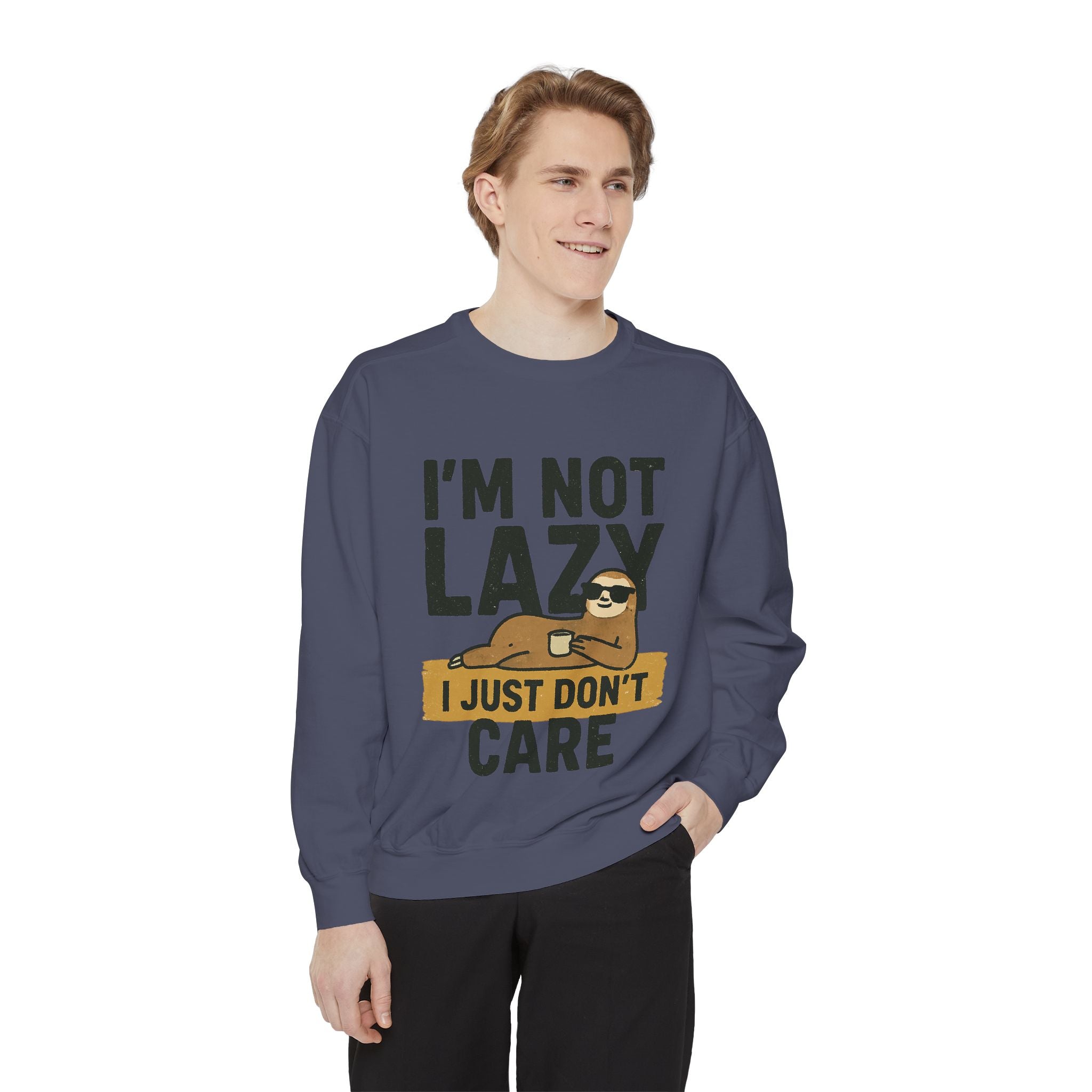 Lazy Sloth Sweatshirt - Relaxed Fit, Cozy Lounge Wear, Gift for Sloth Lovers, Funny Statement Apparel, Perfect for Relaxation Days