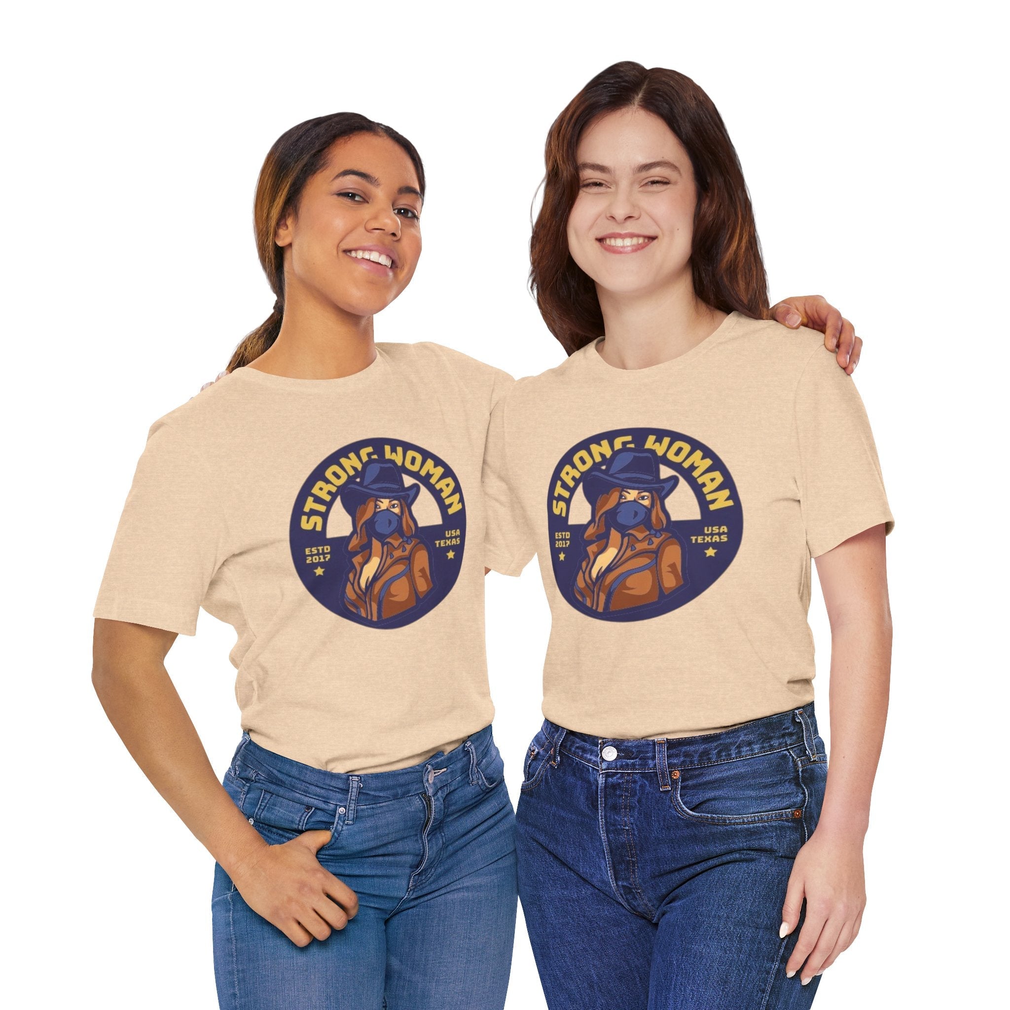 Unisex Graphic Tee - Strong Woman Printed Eco-Friendly Jersey T-Shirt.