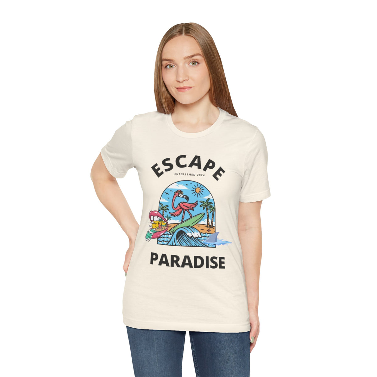 Unisex Graphic Tee - Eco-Friendly Unisex Jersey T-Shirt - Comfortable Casual Wear Tee - Escape Paradise Printed Tee - Gift