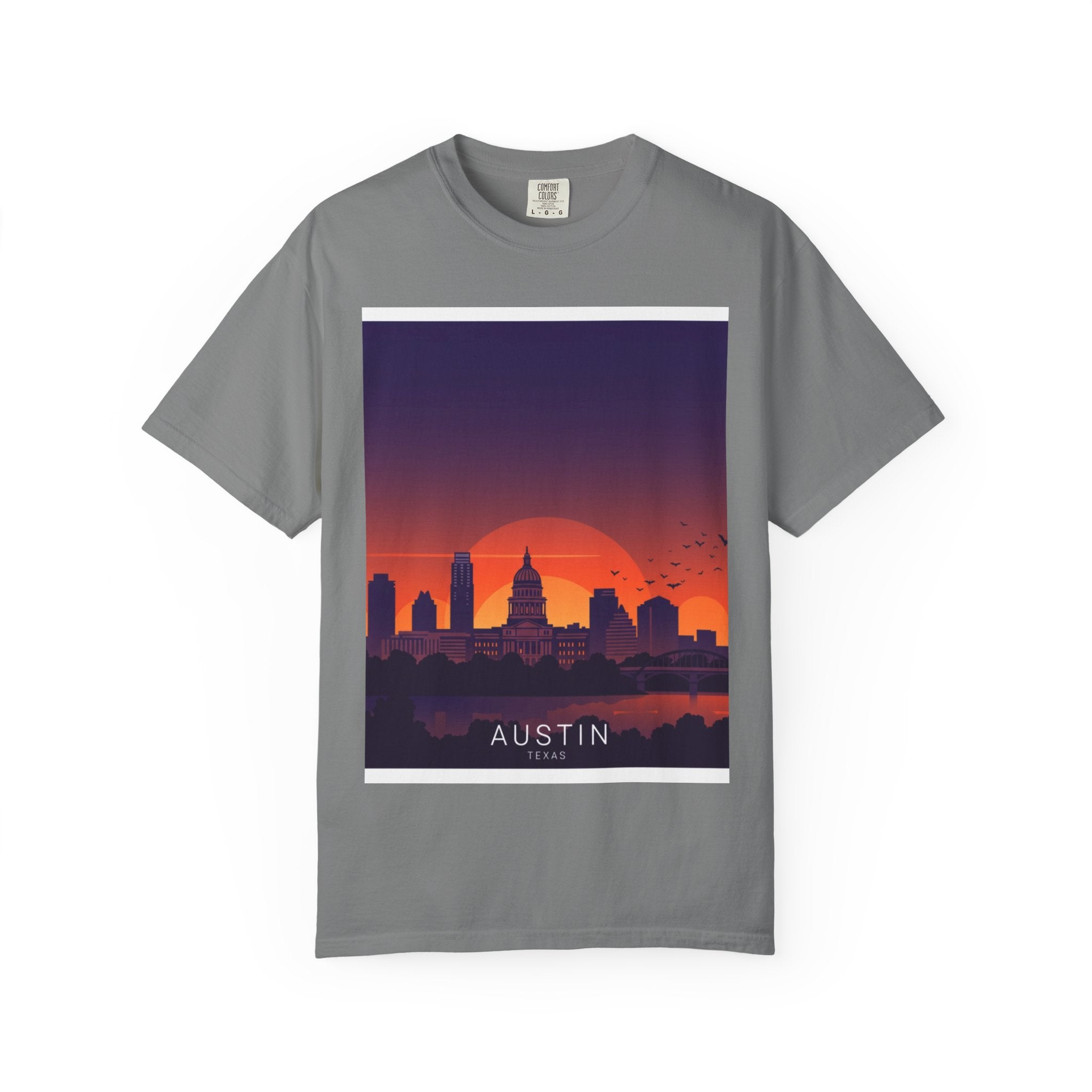 Austin Skyline Sunset T-Shirt — Retro Cityscape Graphic Tee