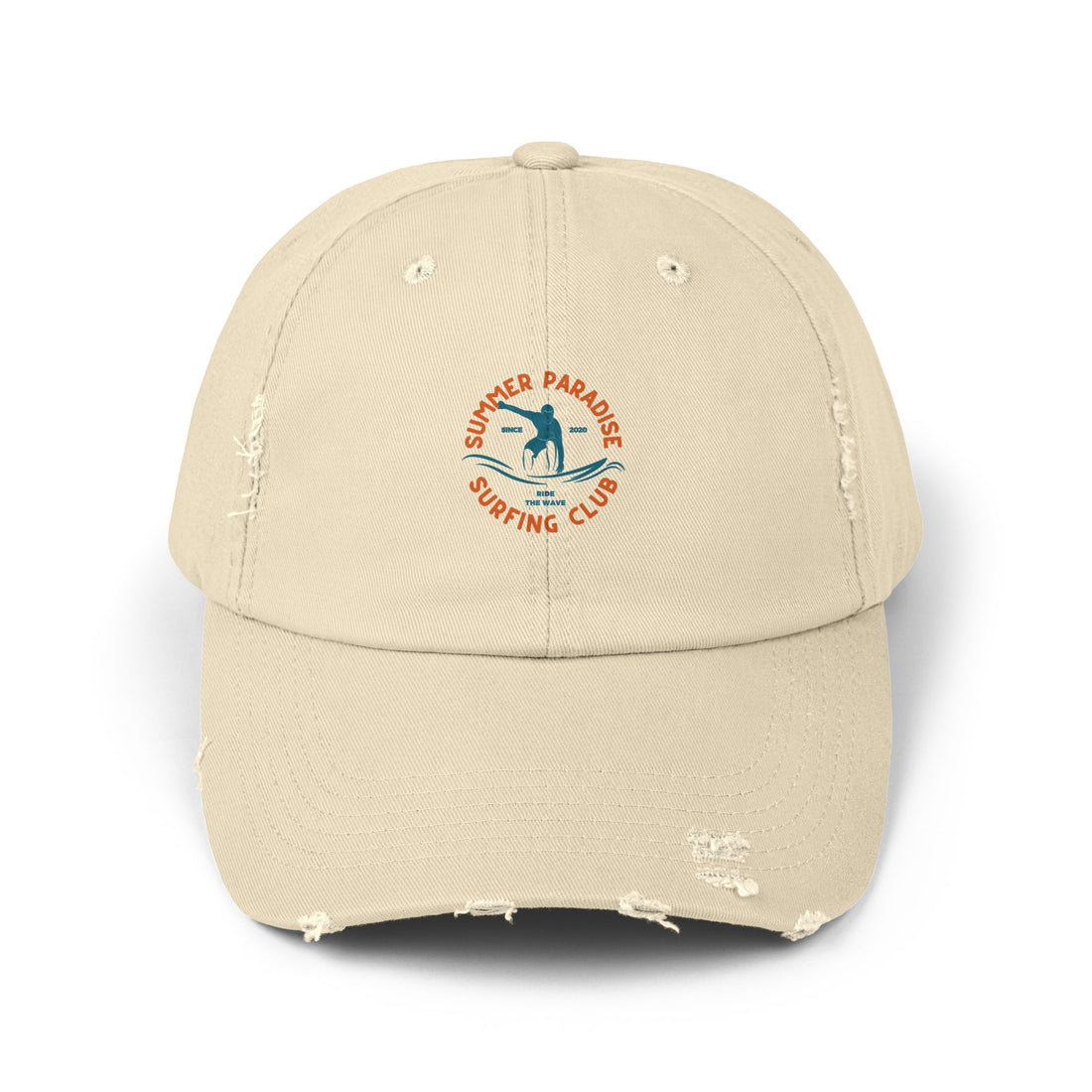 Unisex Distressed Surf Club Cap, Beach Hat, Casual Headwear.