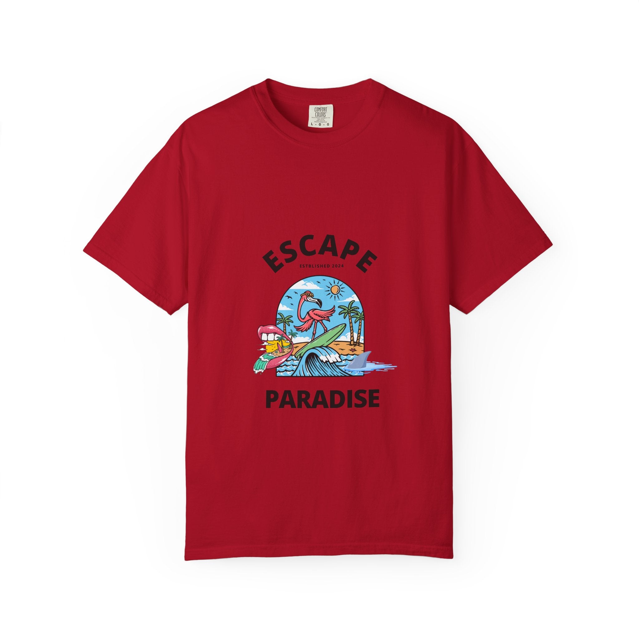 Escape Paradise Unisex Garment-Dyed T-shirt | Tropical Vibes Tee for Beach Lovers