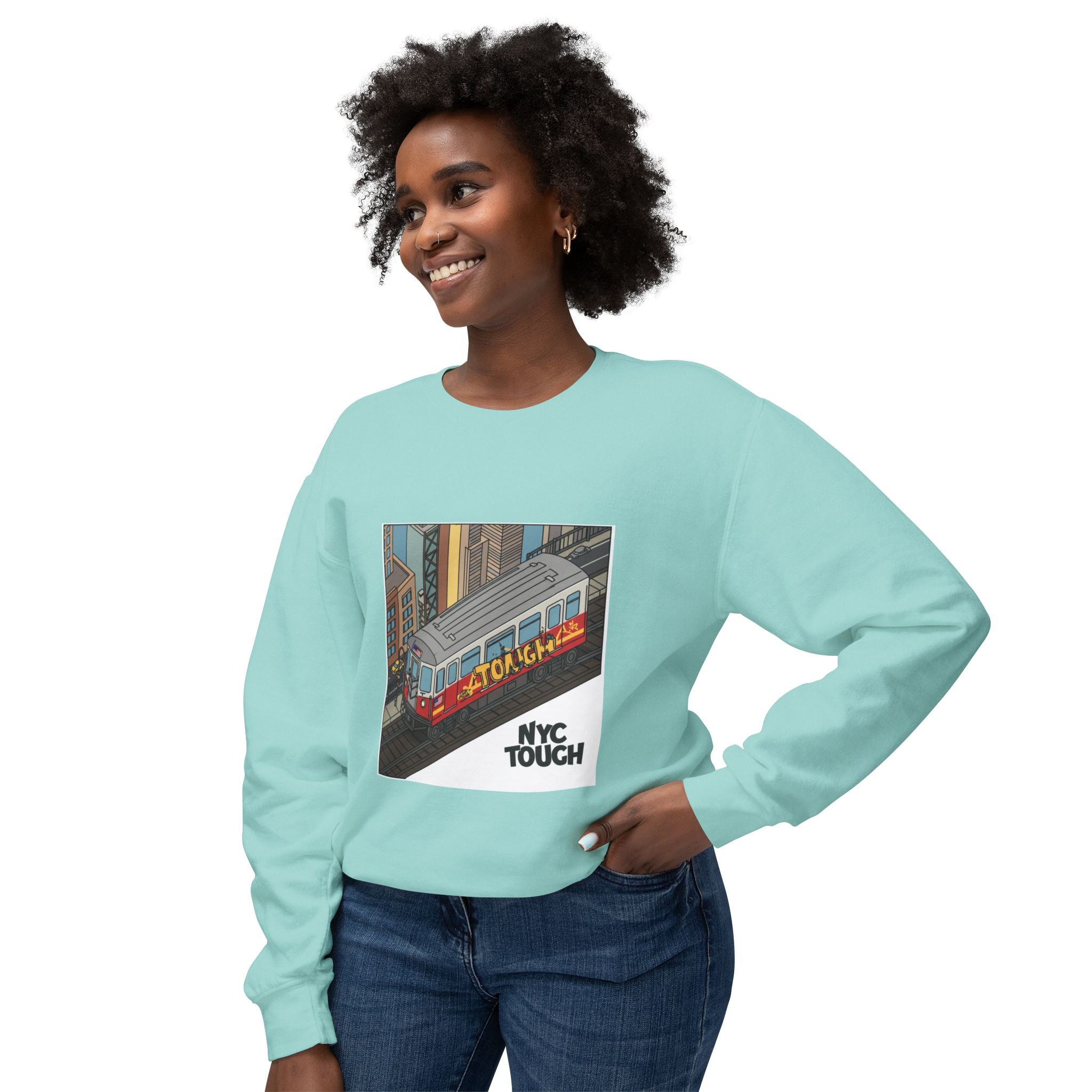 NYC Touch Unisex Lightweight Crewneck sweatshirt sleeve print for unisex