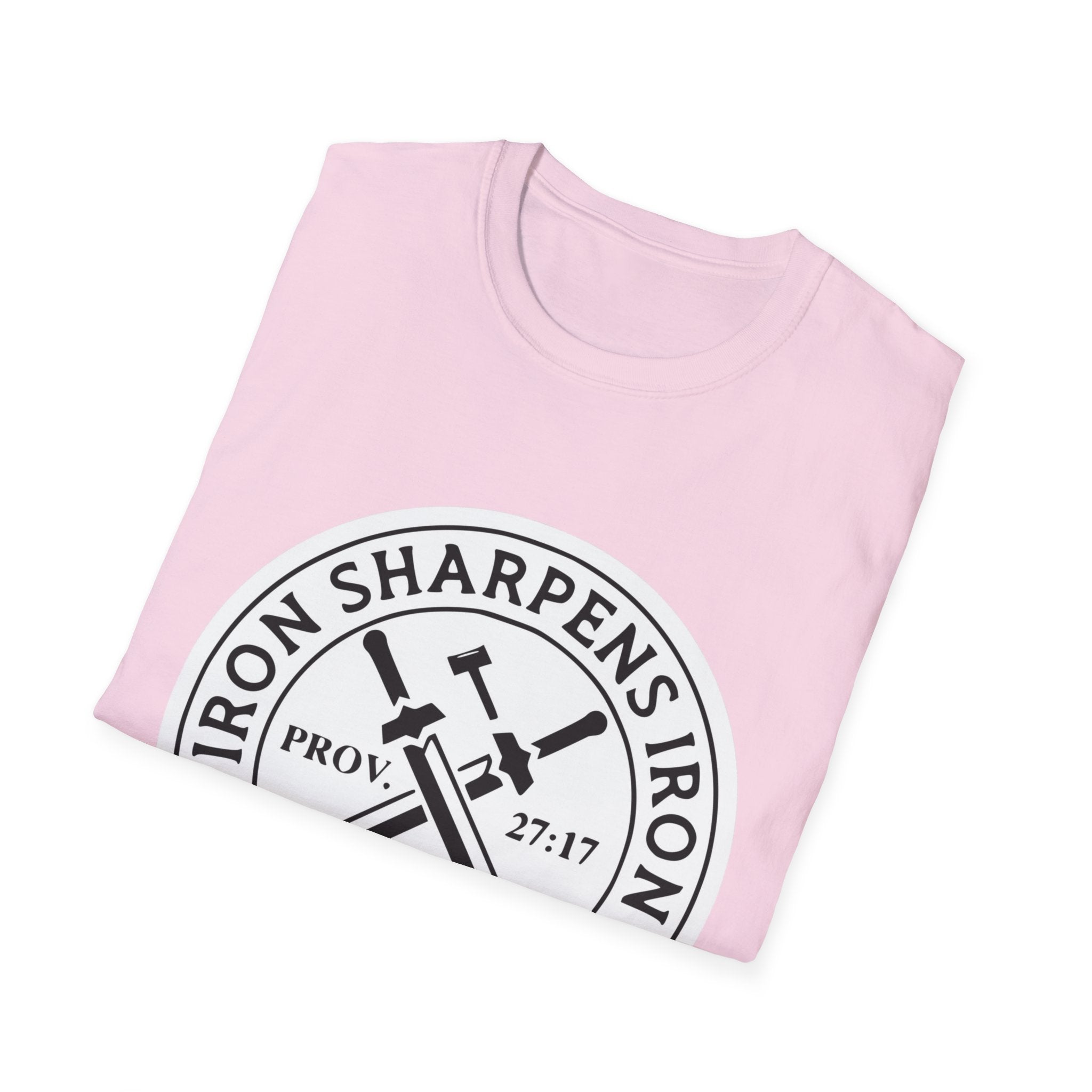 T-Shirt — "Iron Sharpens Iron" Christian Workout Tee (Prov. 27:17)