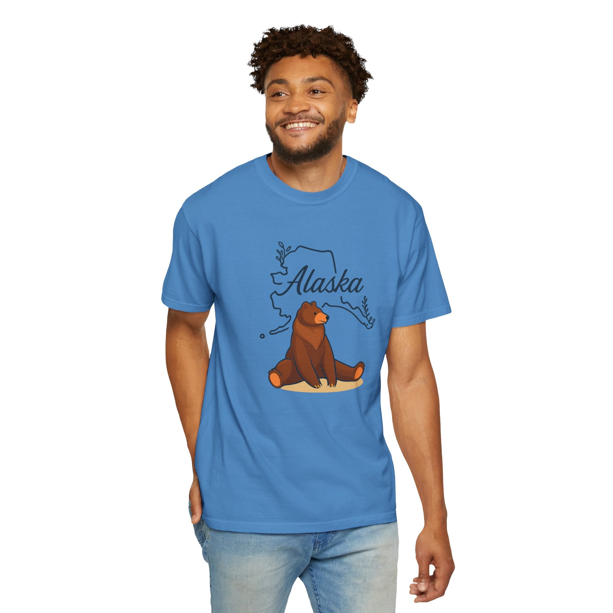 Alaska Bear Graphic Tee, Unisex Nature Shirt, Travel Souvenir T-Shirt, Gift for Outdoors Lovers, Casual Wear, Eco-Friendly Apparel