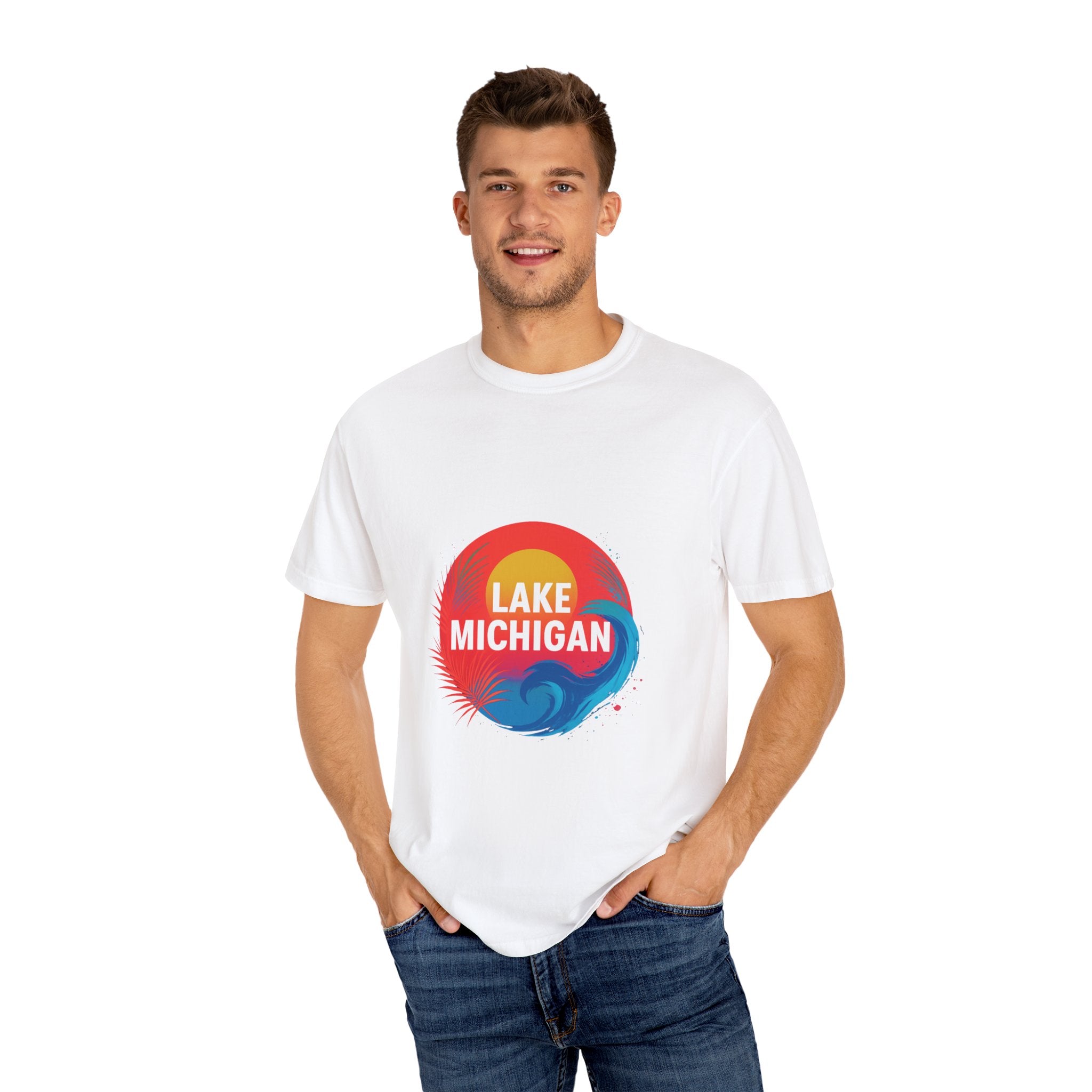Lake Michigan Graphic T-Shirt, Unisex Summer Tee, Casual Beachwear, Great for Vacations, Lakeside Living, Gift for Travelers