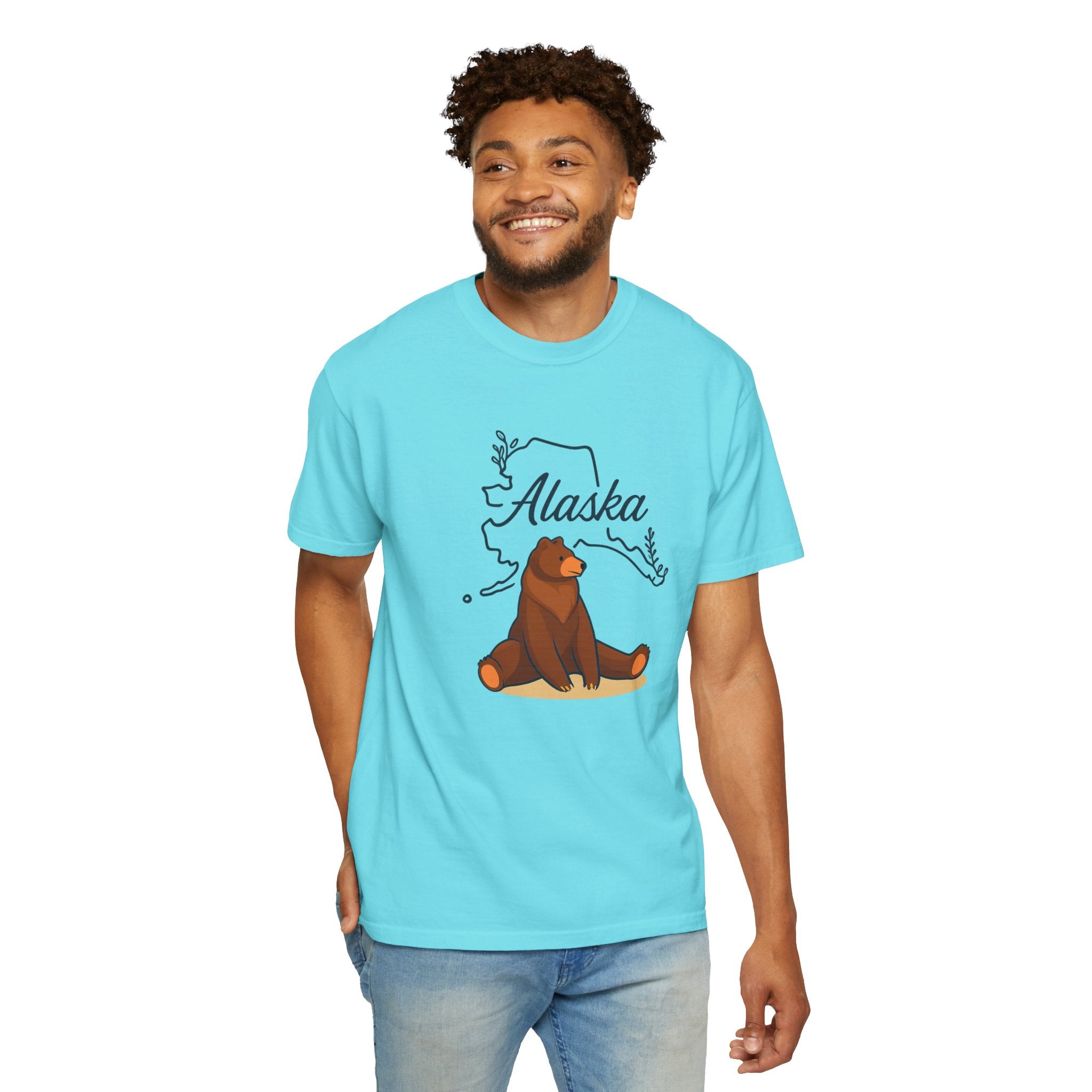 Alaska Bear Graphic Tee, Unisex Nature Shirt, Travel Souvenir T-Shirt, Gift for Outdoors Lovers, Casual Wear, Eco-Friendly Apparel