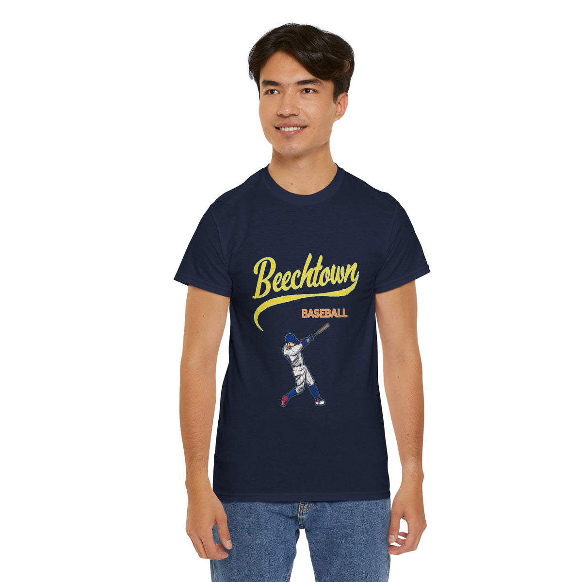 Unisex Heavy Cotton Tee - Beachtown Printed T-Shirt - Comfortable Casual Wear Tee - Unique Graphic Tee - Gift