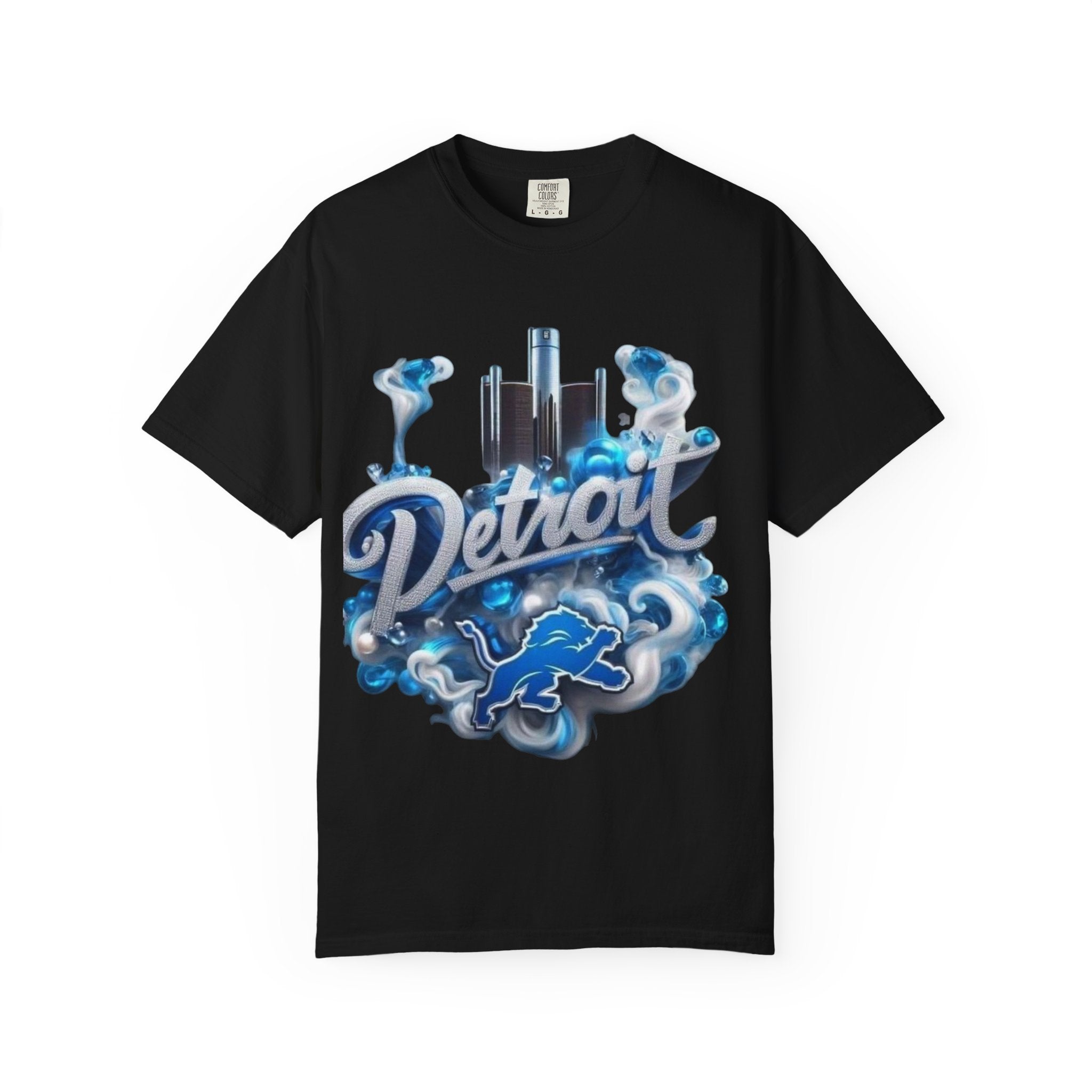 Detroit Skyline Lions T-Shirt — Retro Motor City Graphic Tee