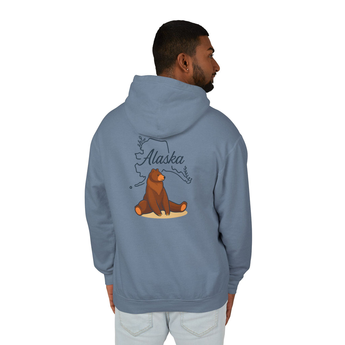 Alaska Bear Hoodie - Unisex Lightweight Sweatshirt, Nature Lover Gift, Cozy Travel Apparel, Outdoor Adventure Clothing, Alaska State Pride