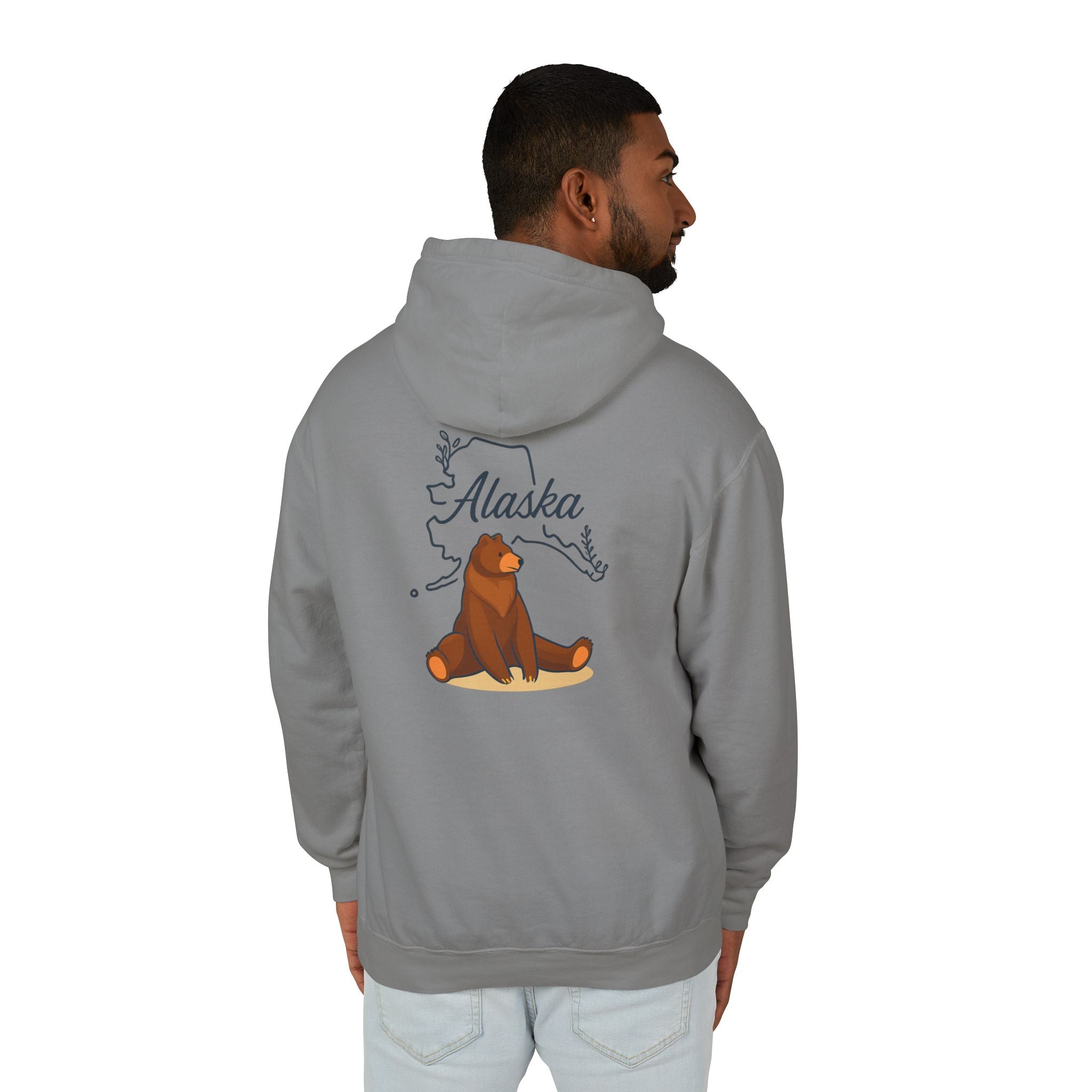 Alaska Bear Hoodie - Unisex Lightweight Sweatshirt, Nature Lover Gift, Cozy Travel Apparel, Outdoor Adventure Clothing, Alaska State Pride