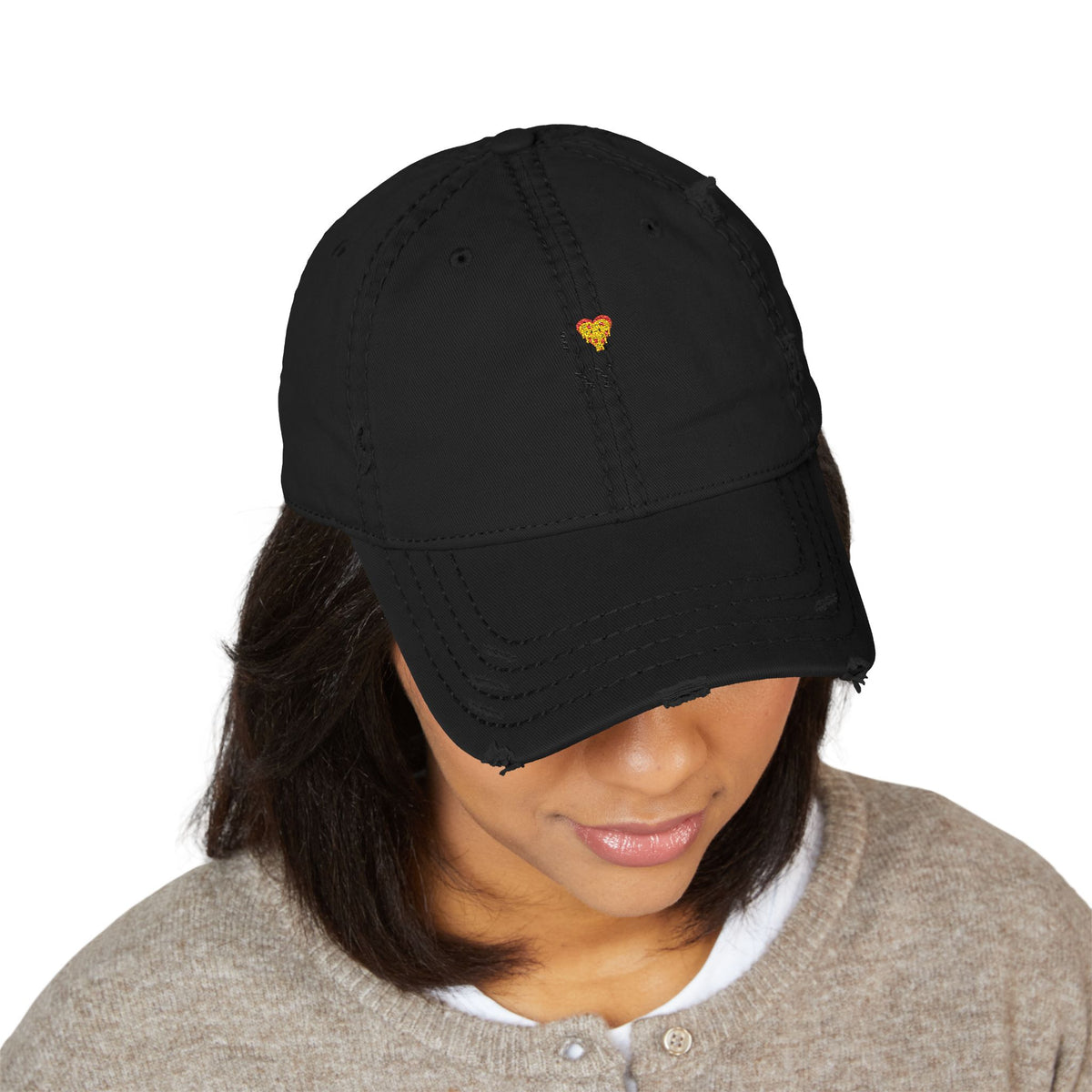 Distressed Dad Hat - I ❤️ NY Embroidery - Casual Fashion for Urban Explorers