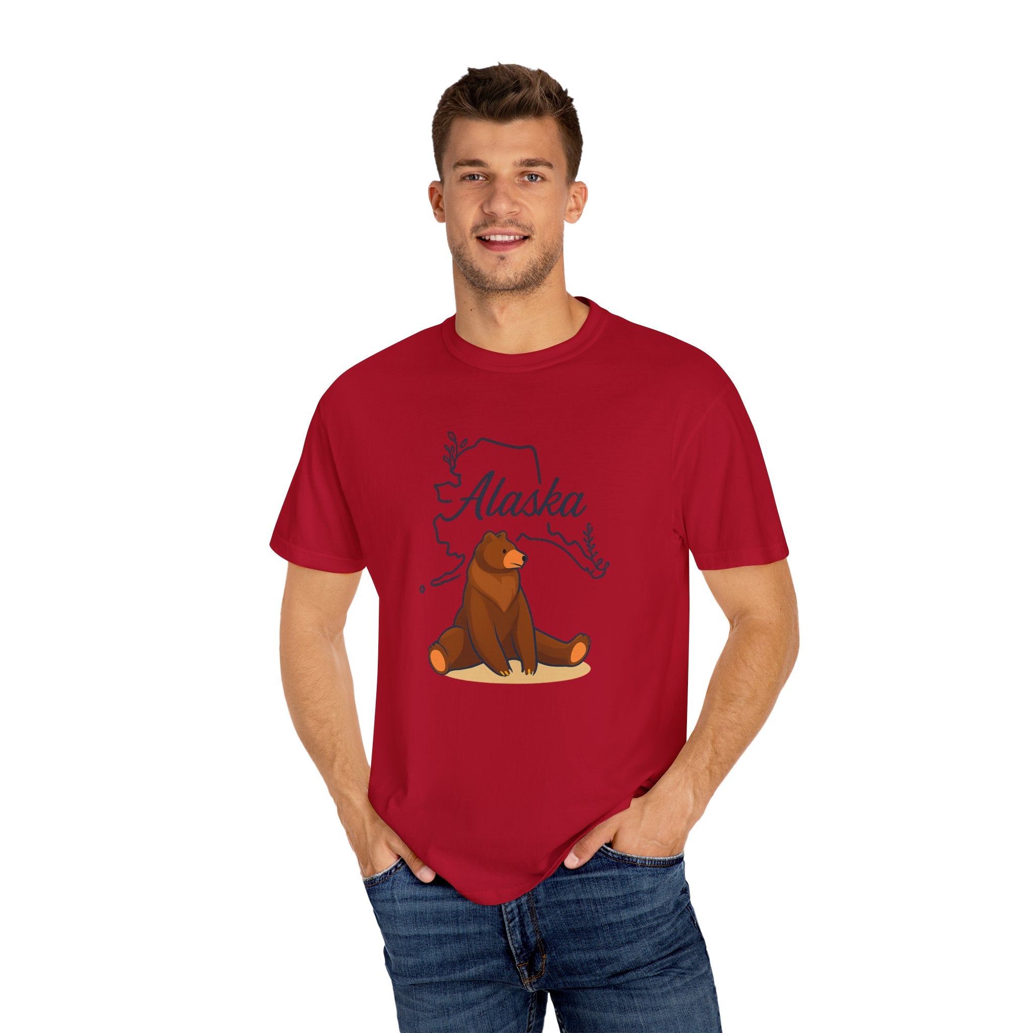 Alaska Bear Graphic Tee, Unisex Nature Shirt, Travel Souvenir T-Shirt, Gift for Outdoors Lovers, Casual Wear, Eco-Friendly Apparel