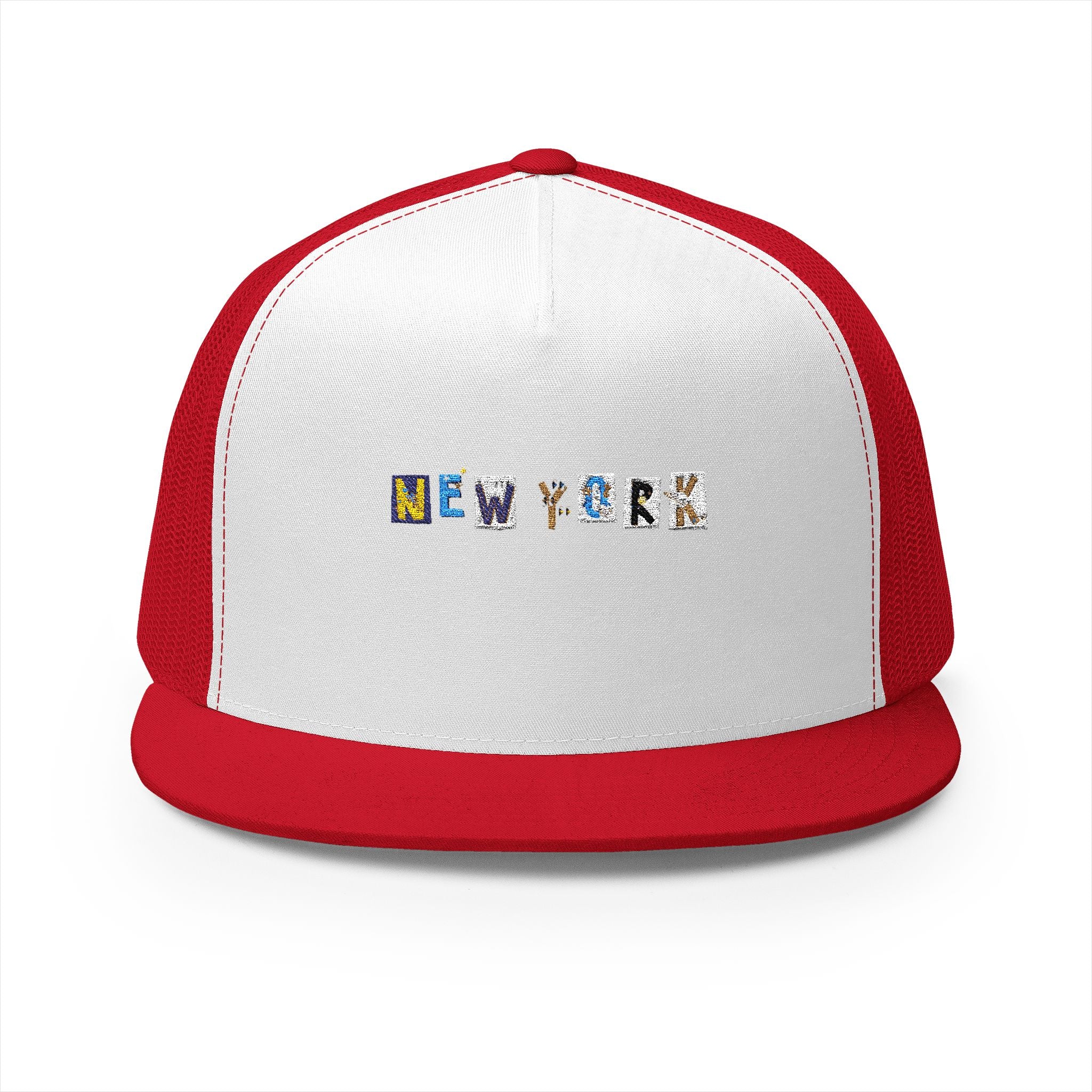 Embroidered New York 5 Panel Trucker Cap - Casual Style for City Lovers