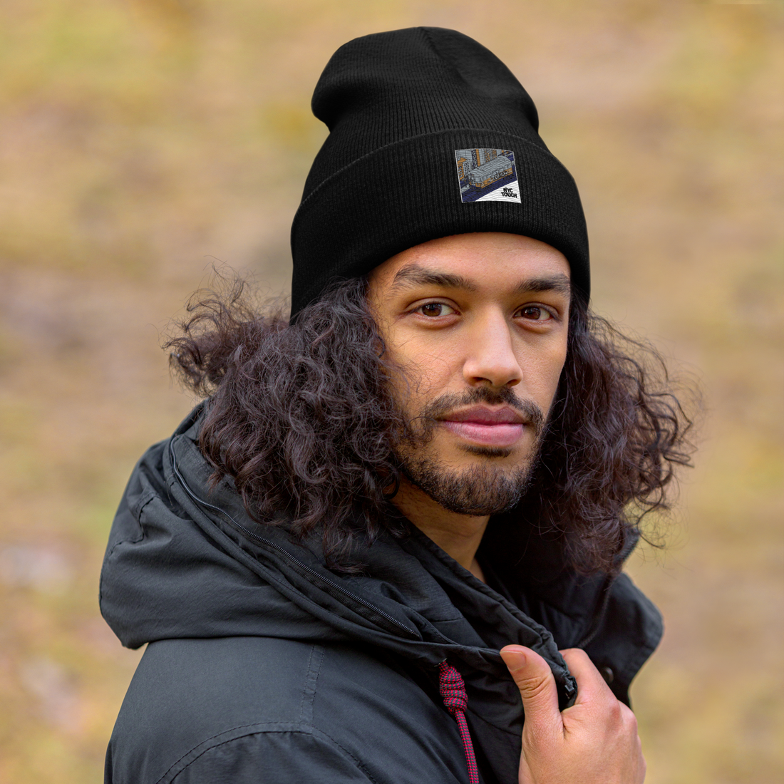 Cozy Embroidered Cuffed Beanie - Winter Warmth & Style