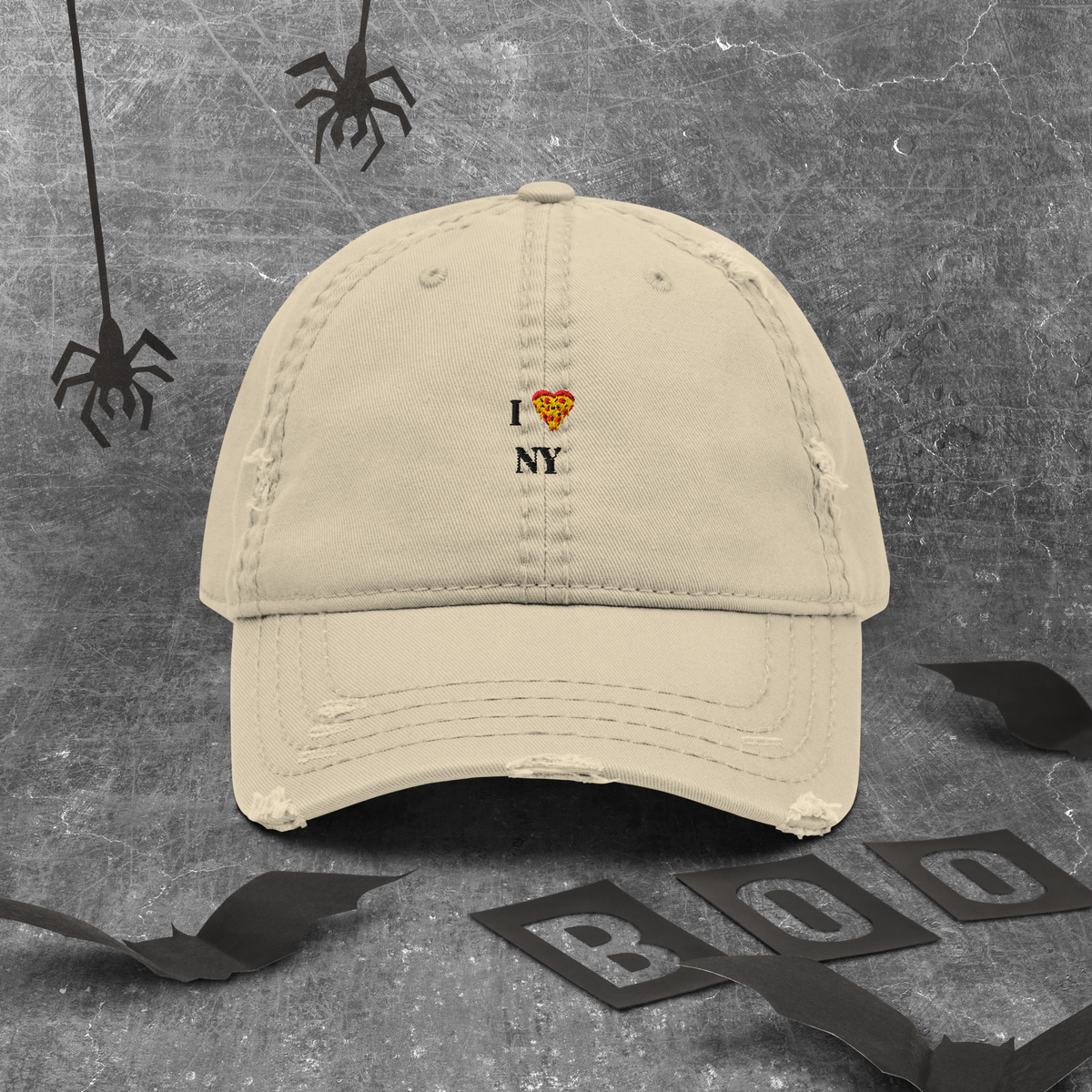 Distressed Dad Hat - I ❤️ NY Embroidery - Casual Fashion for Urban Explorers