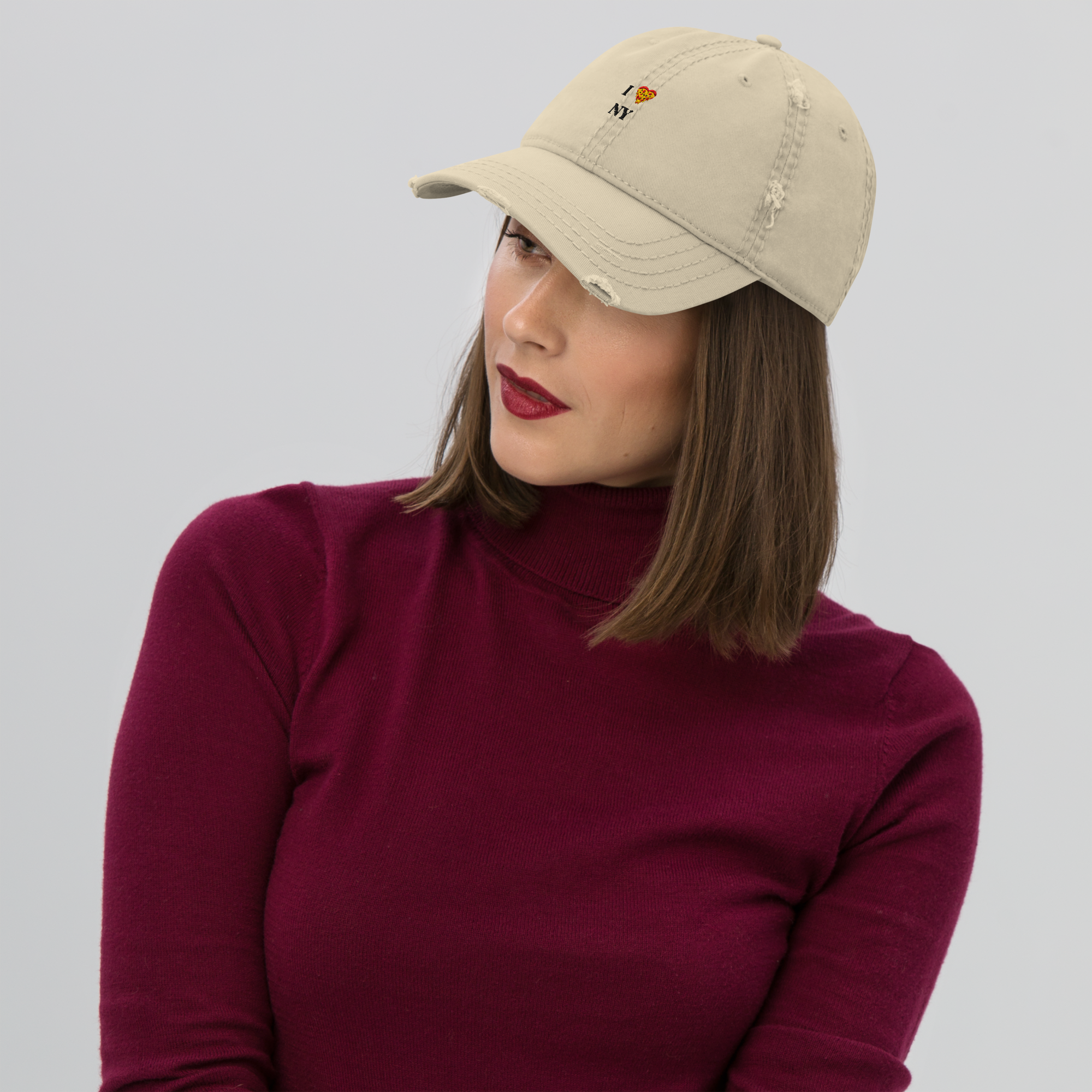 Distressed Dad Hat - I ❤️ NY Embroidery - Casual Fashion for Urban Explorers