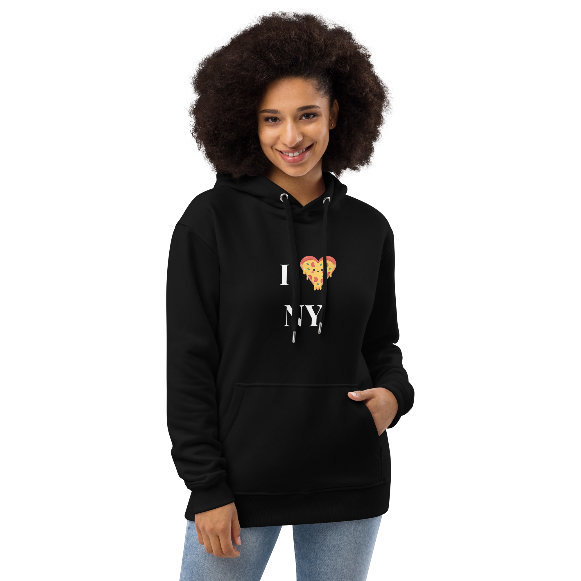 I ❤️ Pizza NY Hoodie - Cozy Fleece Sweatshirt for Food Lovers