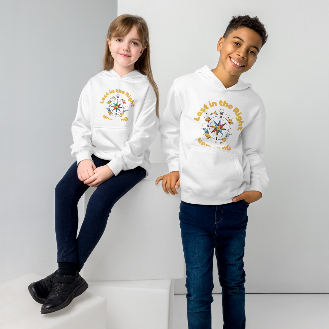 Lost in the Right Direction Youth Hoodie - Adventure & Exploration Theme