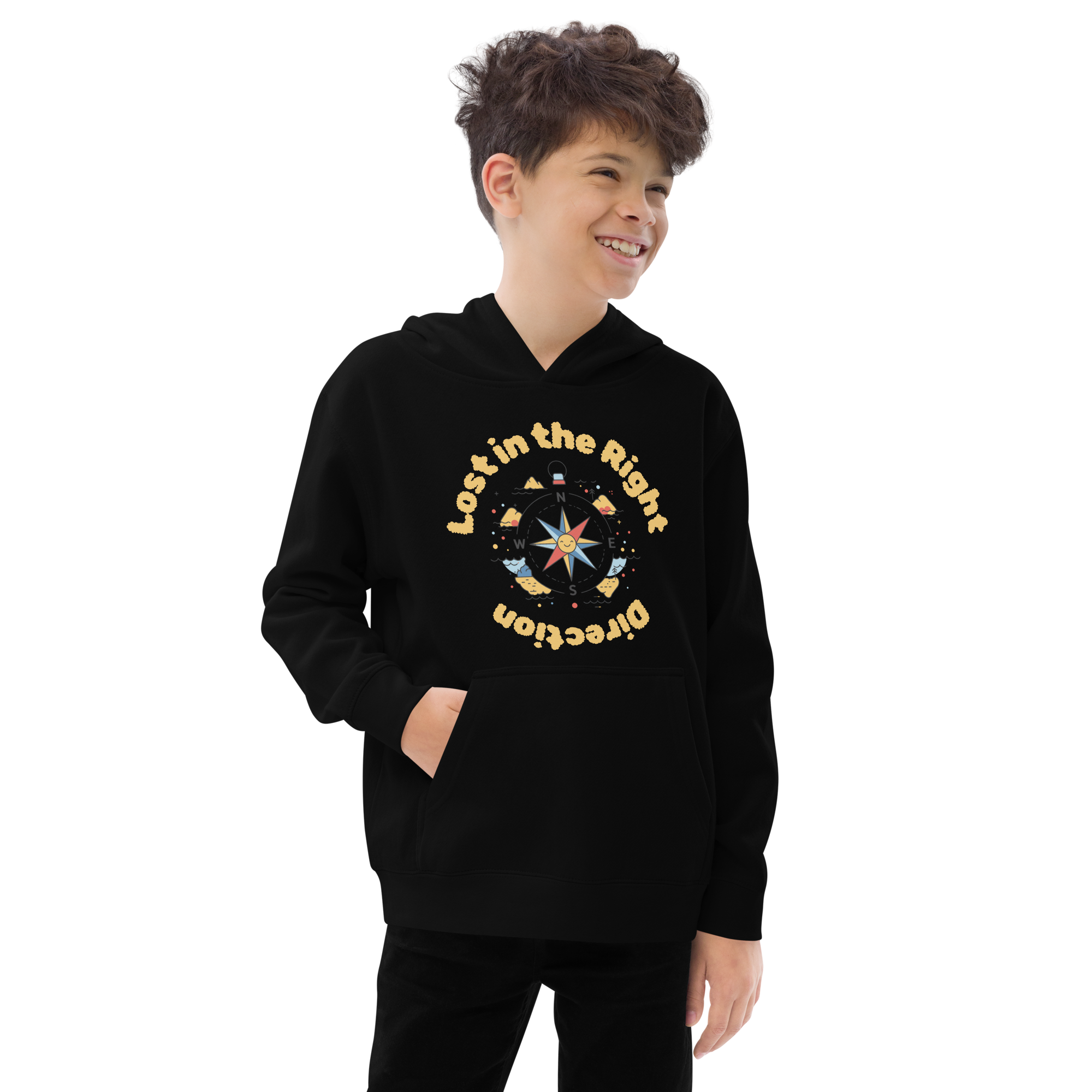 Lost in the Right Direction Youth Hoodie - Adventure & Exploration Theme