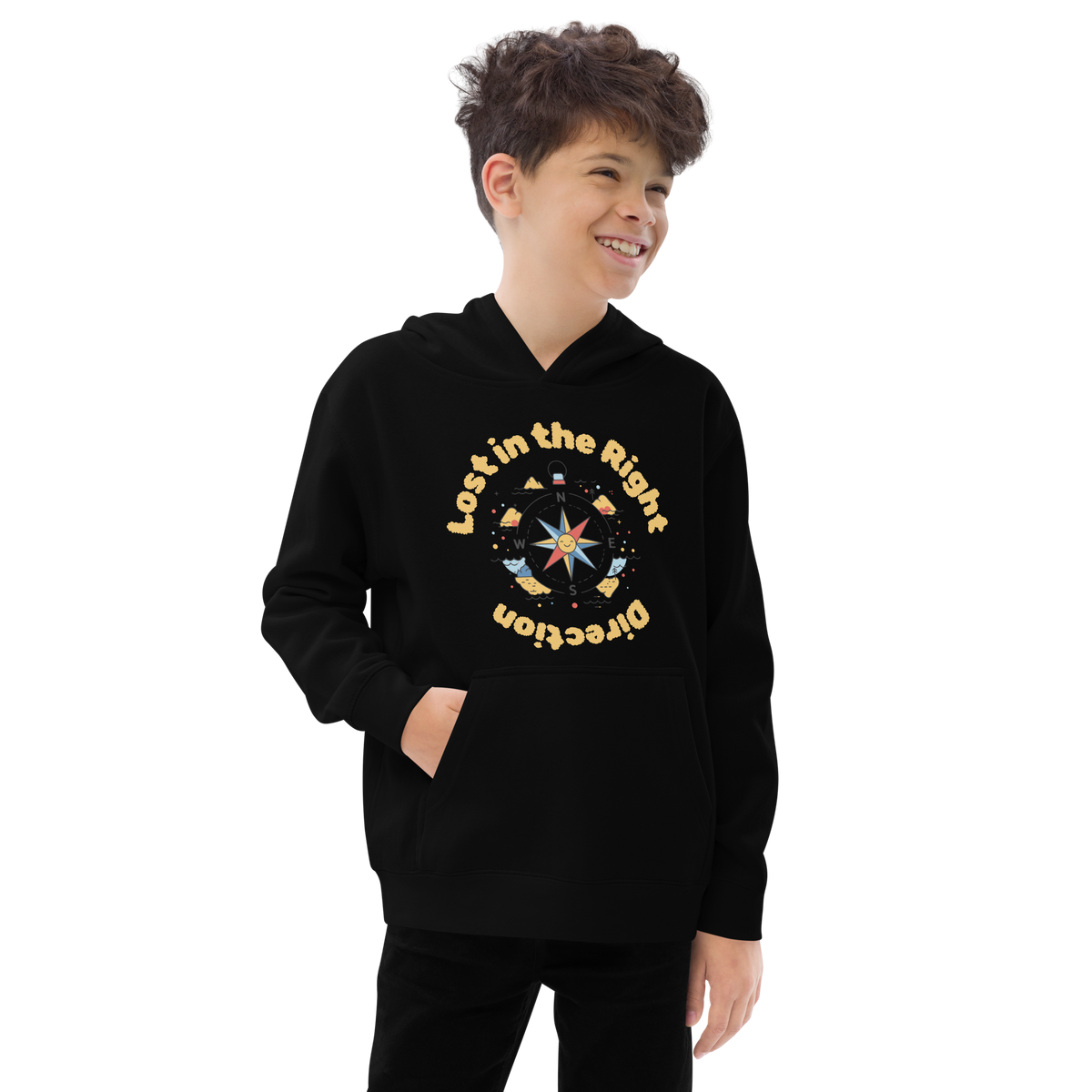 Lost in the Right Direction Youth Hoodie - Adventure & Exploration Theme