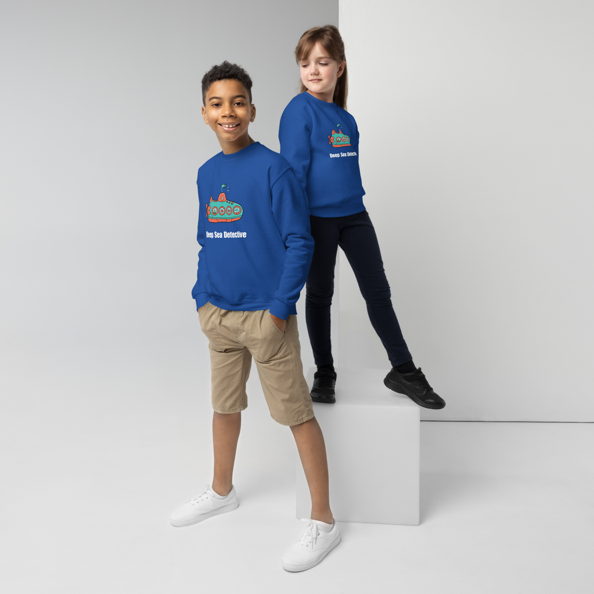 Kids Deep Sea Detective Sweatshirt - Fun Submarine Design for Adventure Lovers