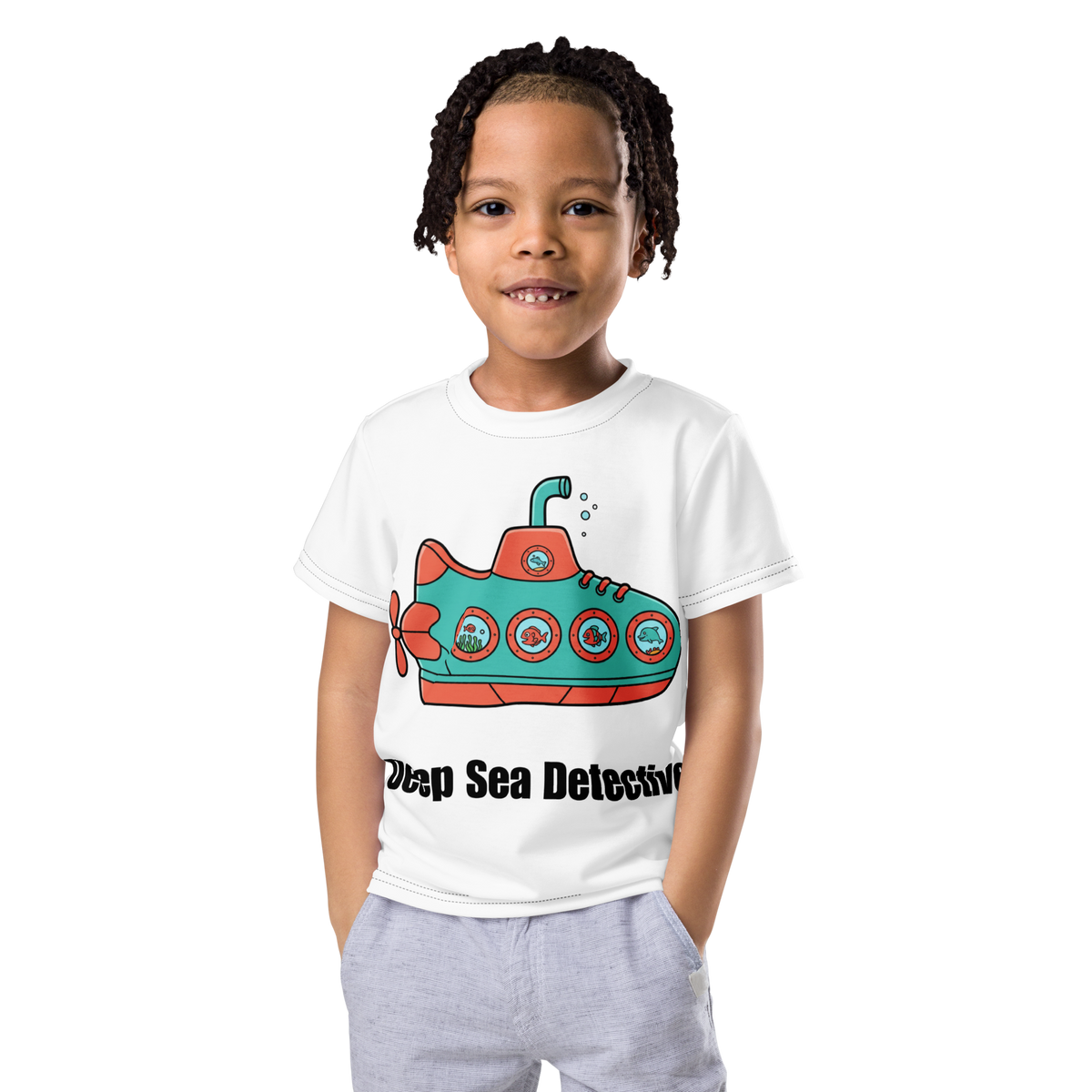 Deep Sea Detective Toddler Tee — Playful Submarine Kids Graphic Shirt