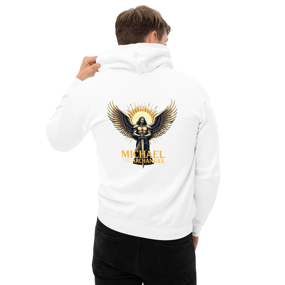 Michael the Archangel Unisex Garment-Dyed Hoodie – Spiritual Comfort for Faithful Souls