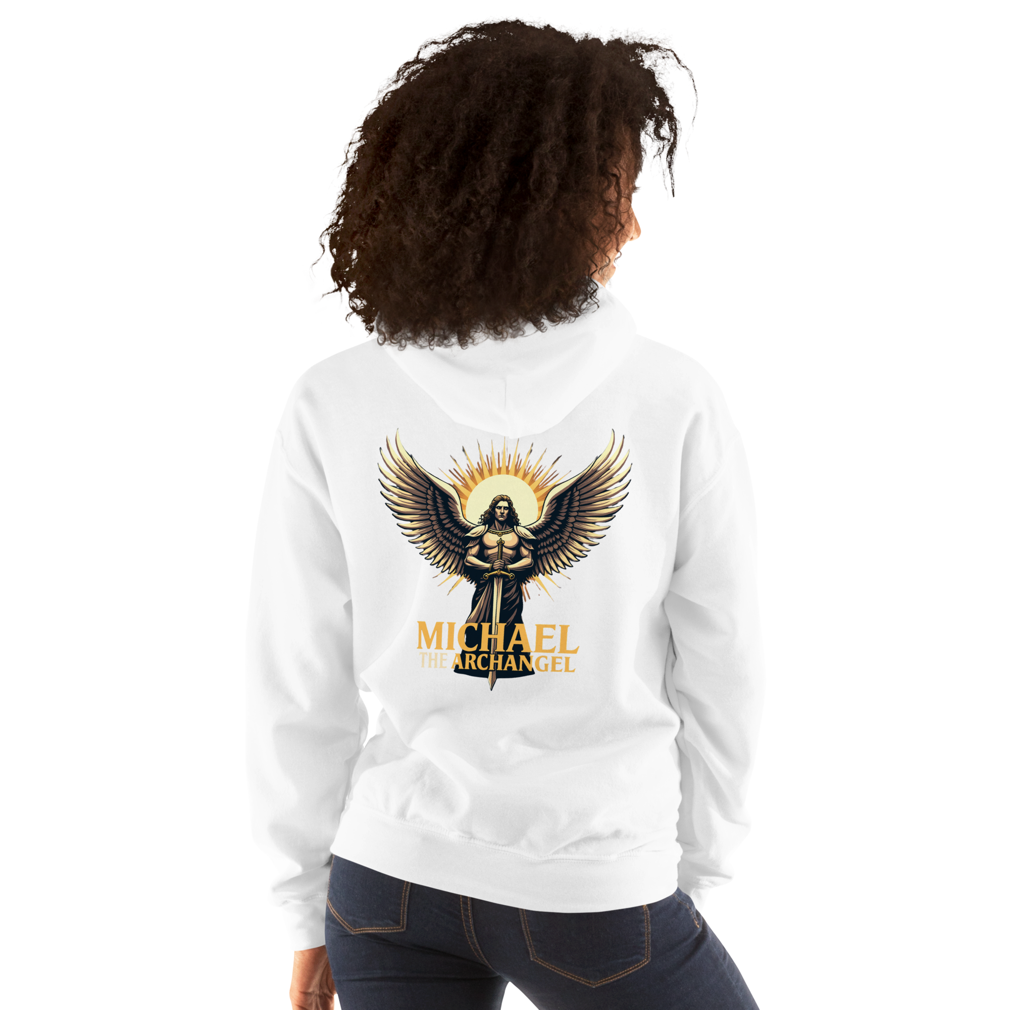 Michael the Archangel Unisex Garment-Dyed Hoodie – Spiritual Comfort for Faithful Souls