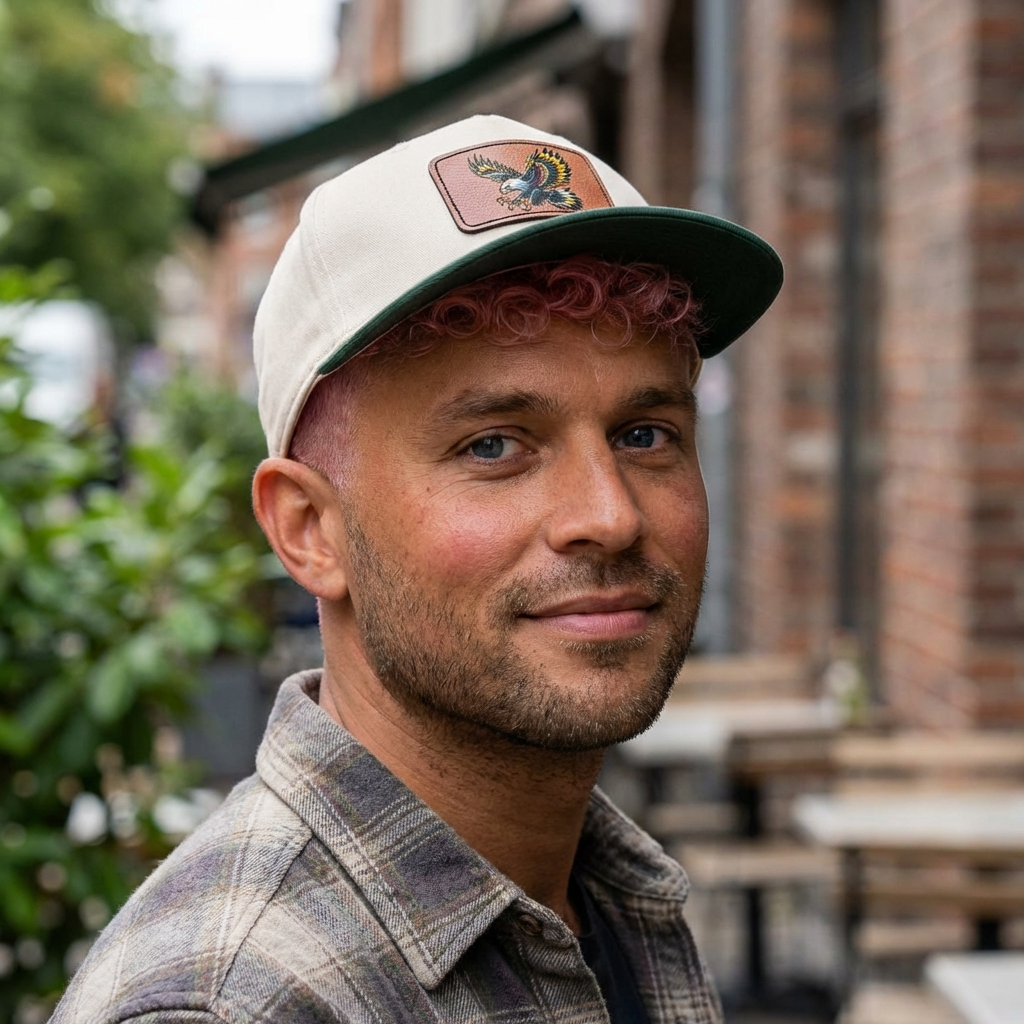 Eagle Leather Patch Baseball Cap — Vintage Flight Embroidered Patch Hat