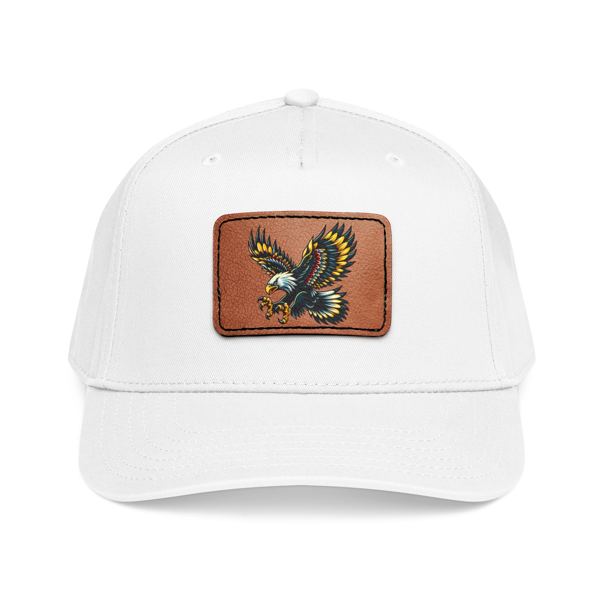 Eagle Leather Patch Baseball Cap — Vintage Flight Embroidered Patch Hat