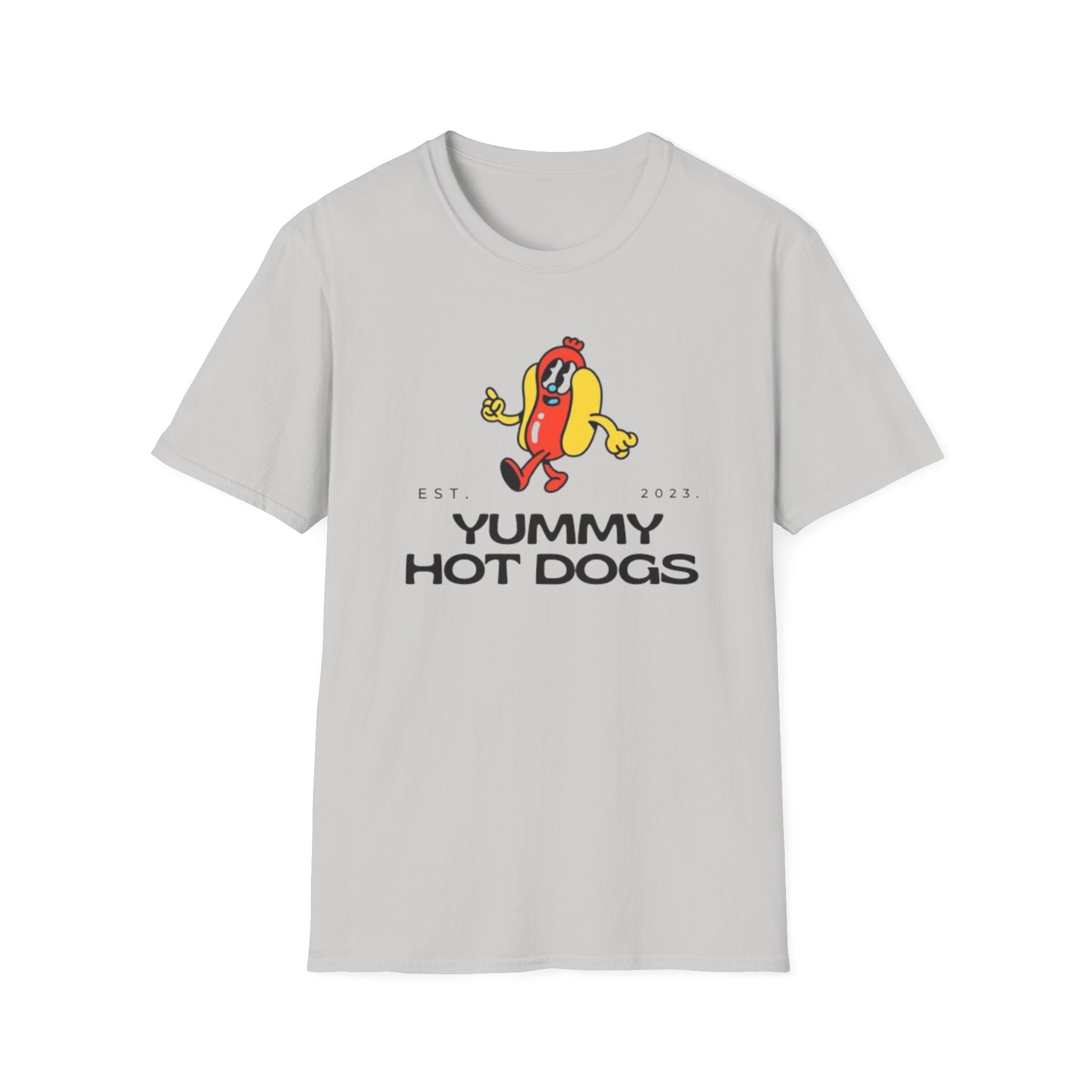 Yummy Hot Dogs Unisex Softstyle T-Shirt – Fun Foodie Graphic Tee for..