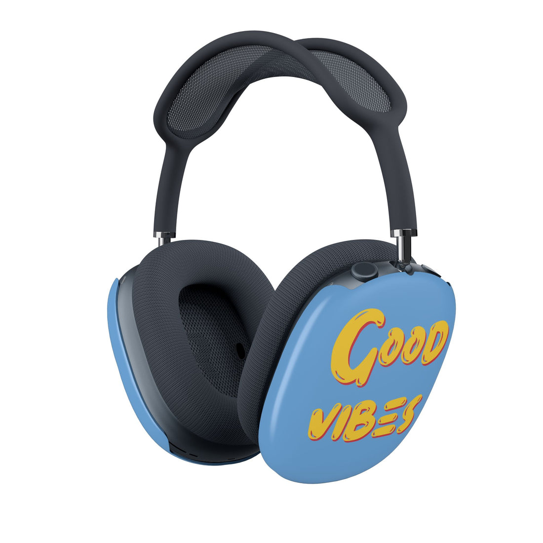 AirPods Max Case — "Good Vibes" Protective Shell (Blue)