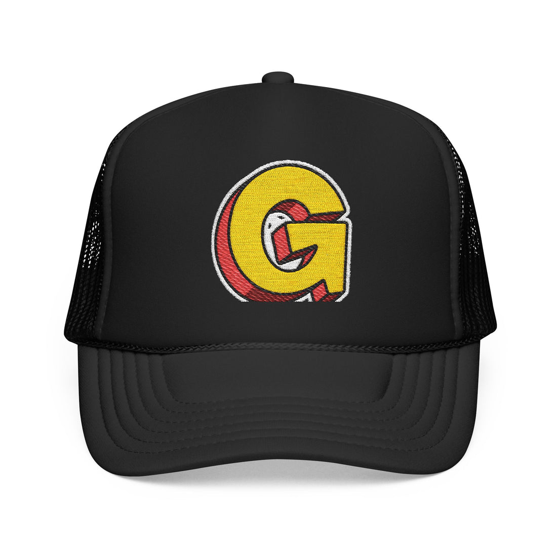 Colorful Foam Trucker Hat with Embroidered Letter G, Caps for Outdoor Events, Vintage Style Hats, Custom Hats, Gifts for Him/Her