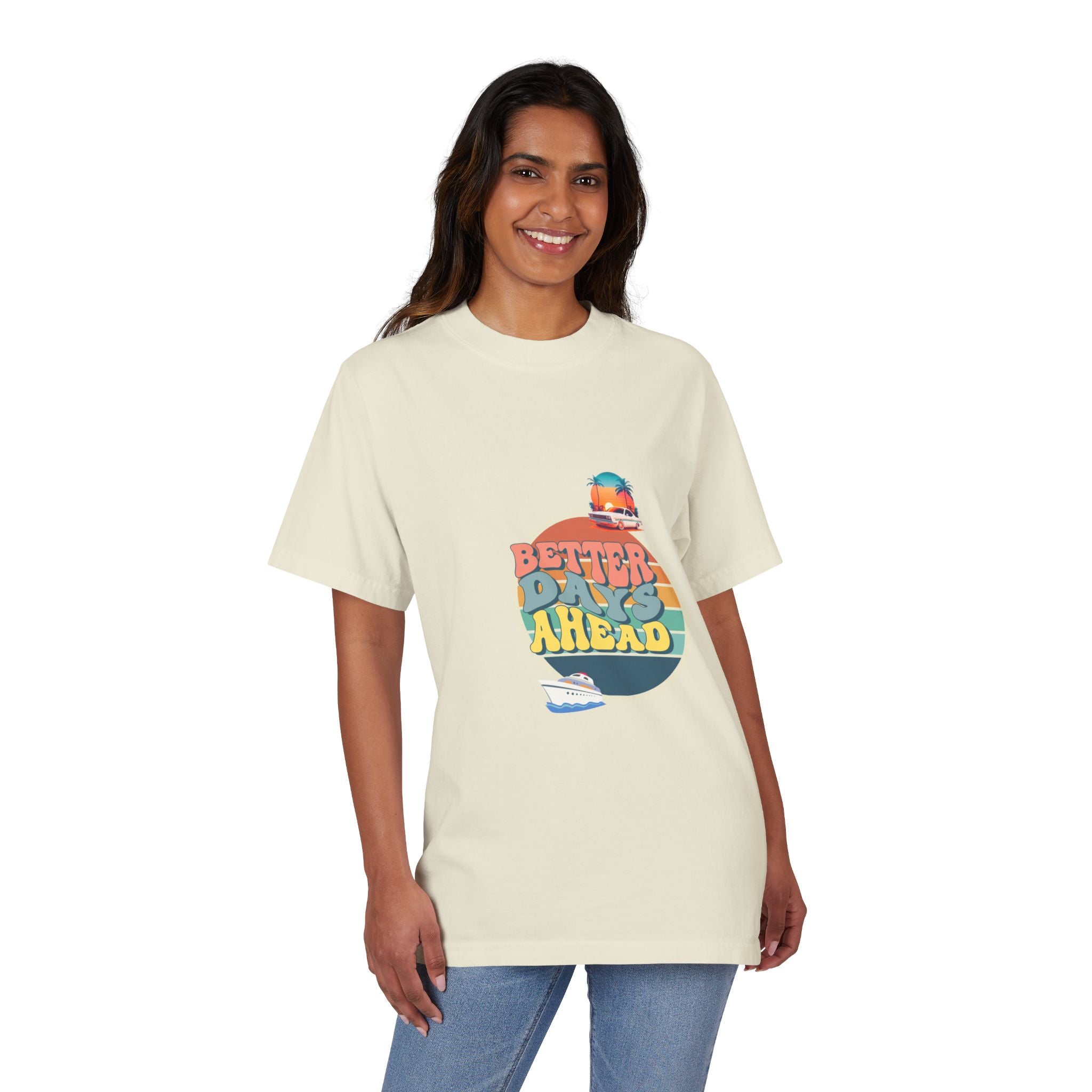 Better Days Ahead Unisex Garment-Dyed Drop-Shoulder T-Shirt