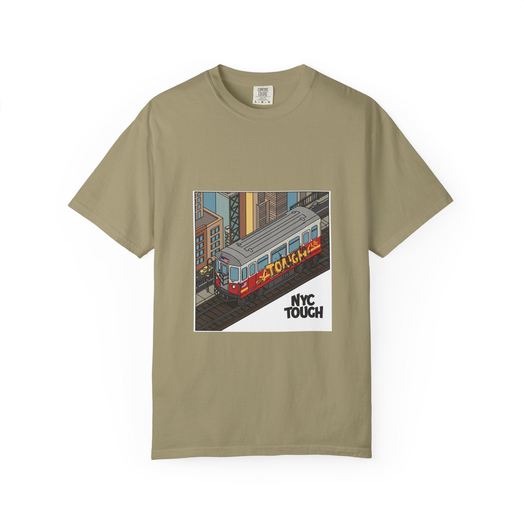 NYC Touch Unisex Garment-Dyed T-Shirt - Cool Light Blue Tee with City Graphics