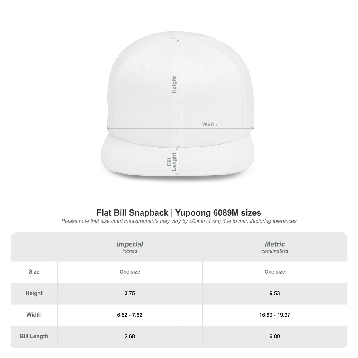 Flat Bill Snapback Hat — Classic Flat-Brim Baseball Cap