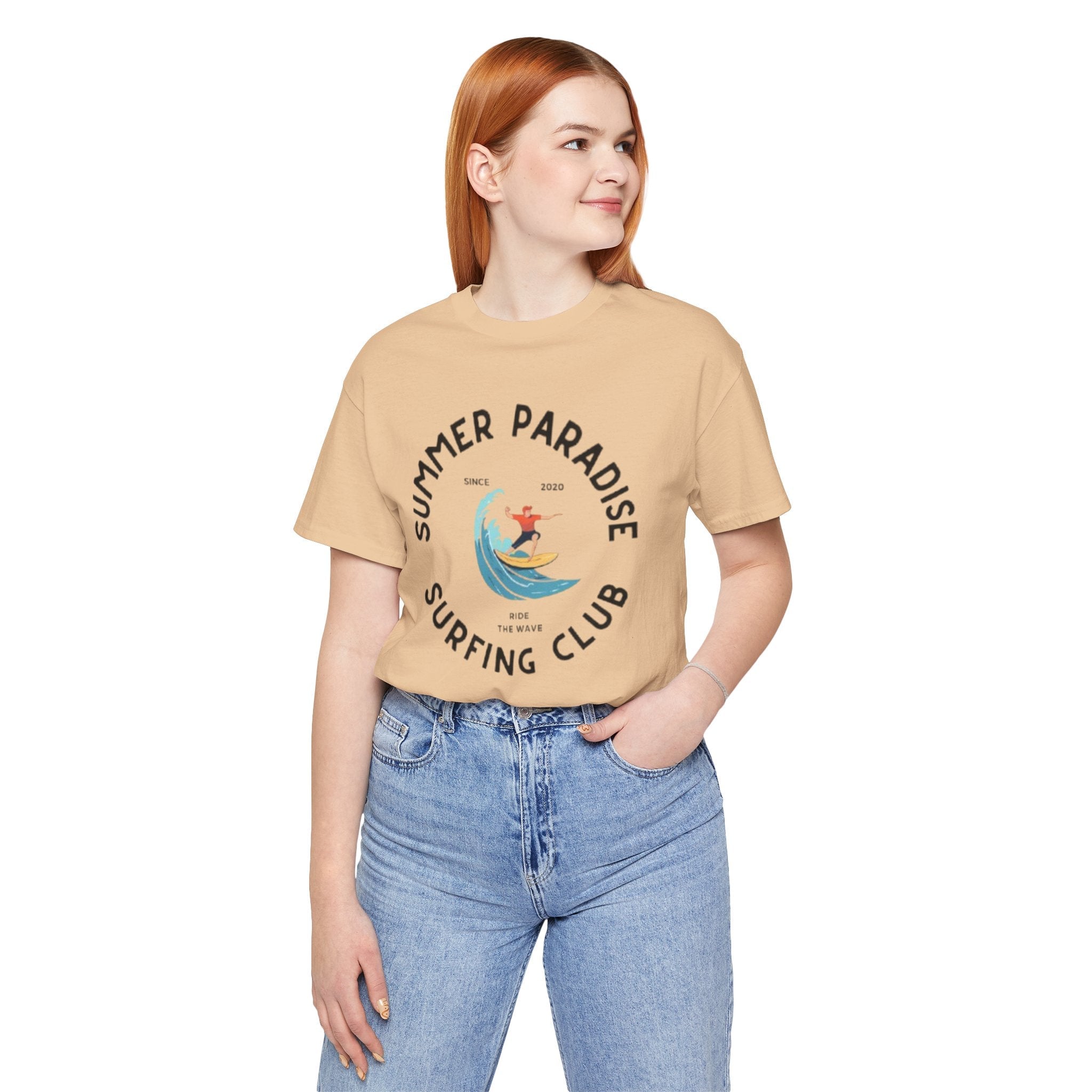 Unisex Graphic Tee - Paradise Club Printed Eco-Friendly Jersey T-Shirt