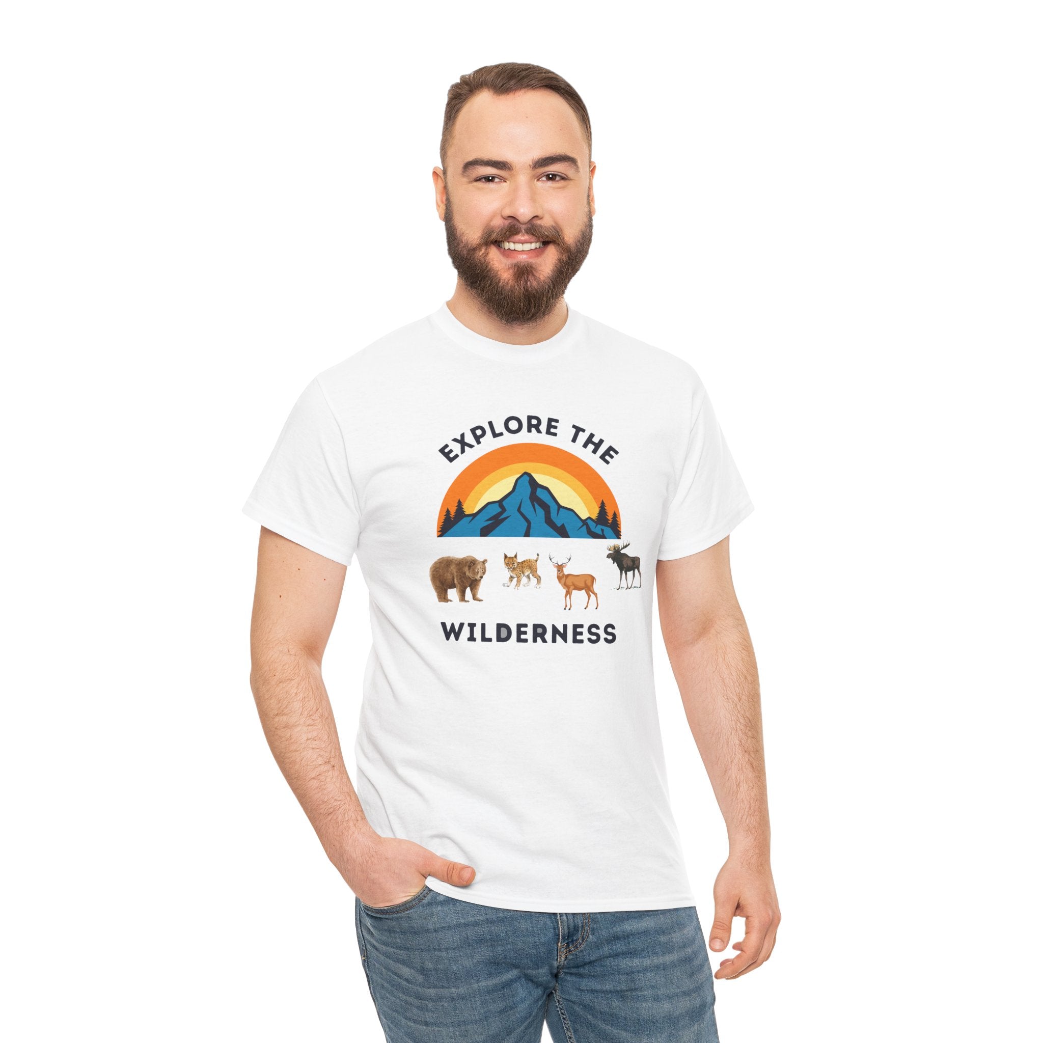 Explore The Wilderness Printed Unisex Tee - Casual Wear Graphic Shirt - Mens/Womens Top - Unique comfort Tee - Gift - Festival Apparel