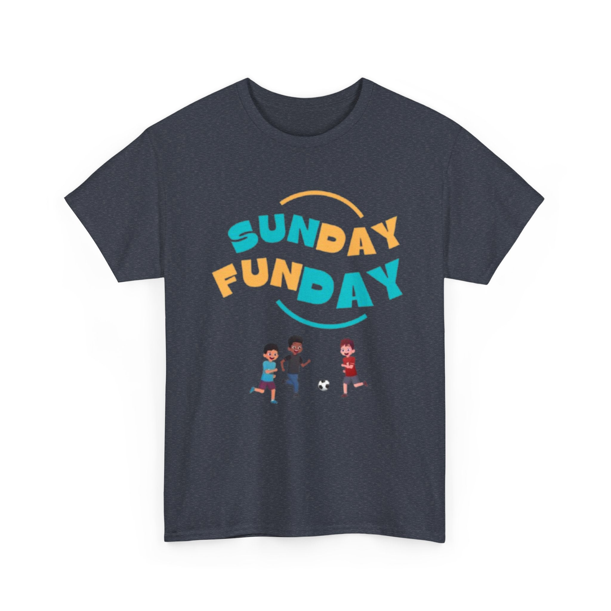 Unisex Heavy Cotton Tee - Sunday Funday Printed T-Shirt - Comfortable Casual Wear Tee - Unique Graphic Tee - Gift