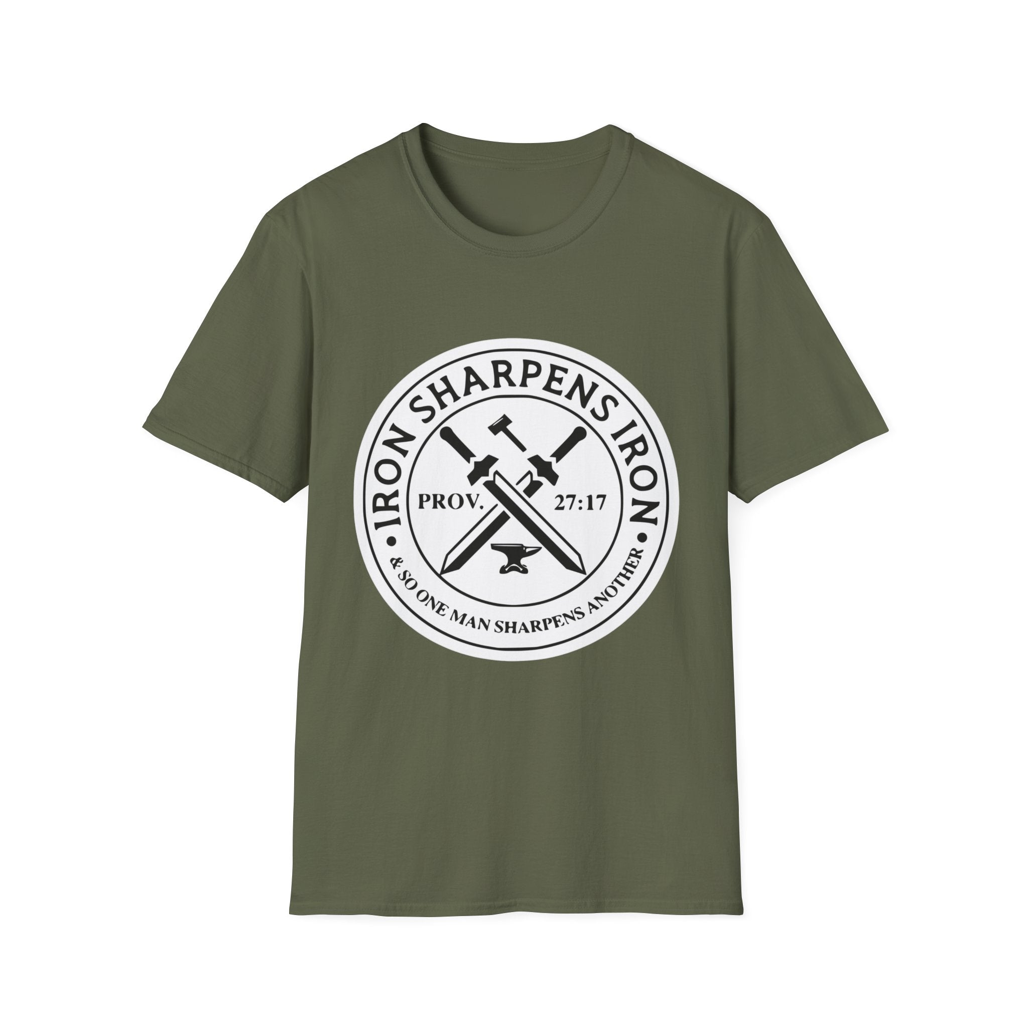 T-Shirt — "Iron Sharpens Iron" Christian Workout Tee (Prov. 27:17)