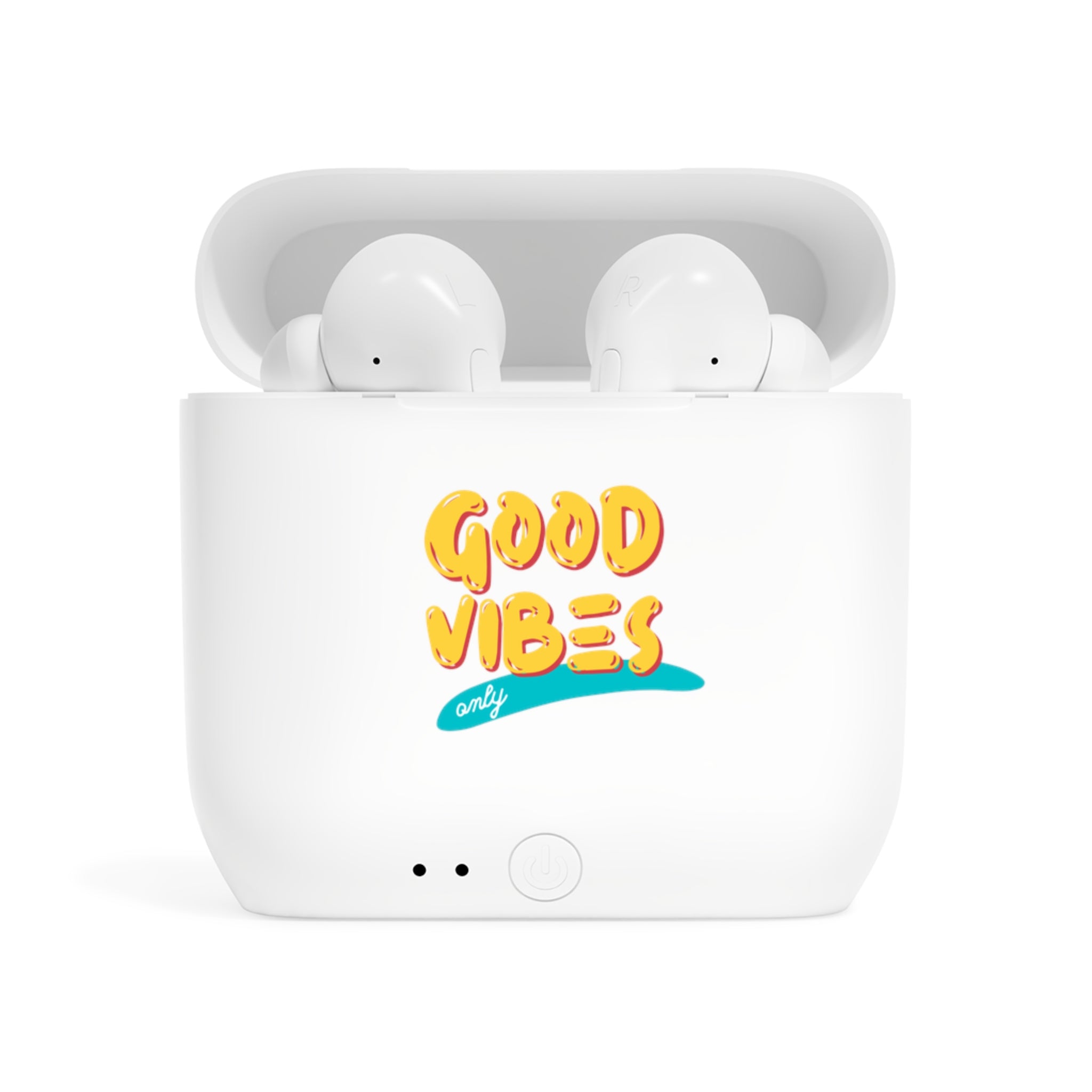 Good Vibes Wireless Earbuds Case — Retro Beach Design