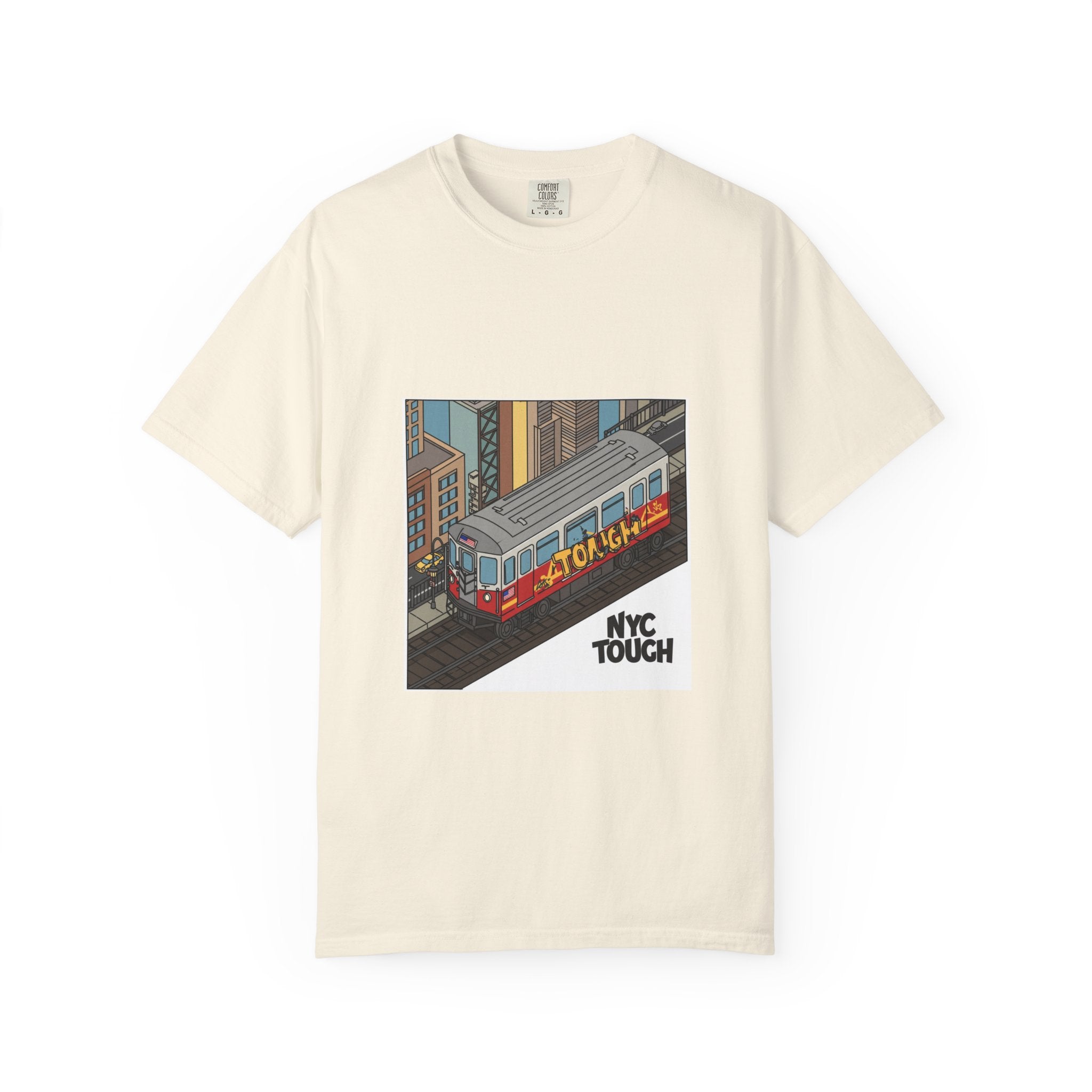 NYC Touch Unisex Garment-Dyed T-Shirt - Cool Light Blue Tee with City Graphics