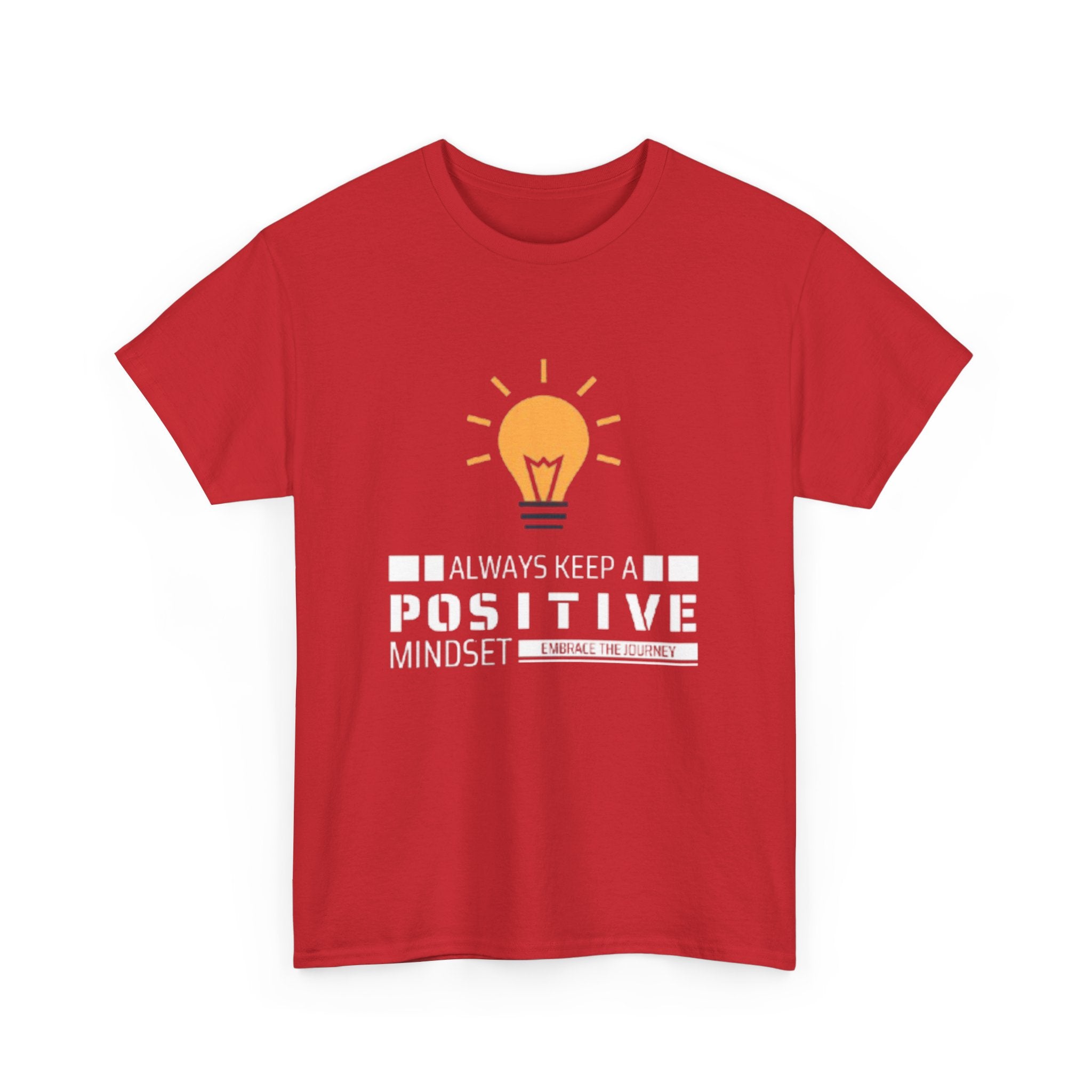 Unisex Heavy Cotton Tee - Positive Mindset Printed T-Shirt - Comfortable Casual Wear Tee - Unique Graphic Tee - Gift