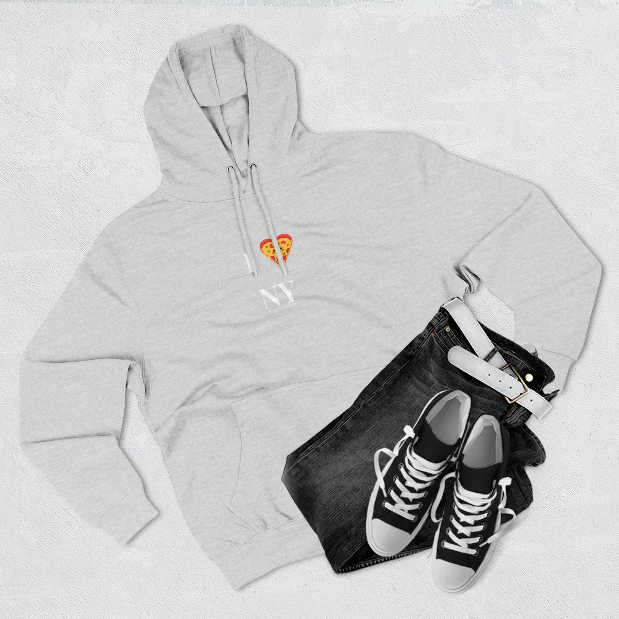 I ❤️ Pizza NY Hoodie - Cozy Fleece Sweatshirt for Food Lovers