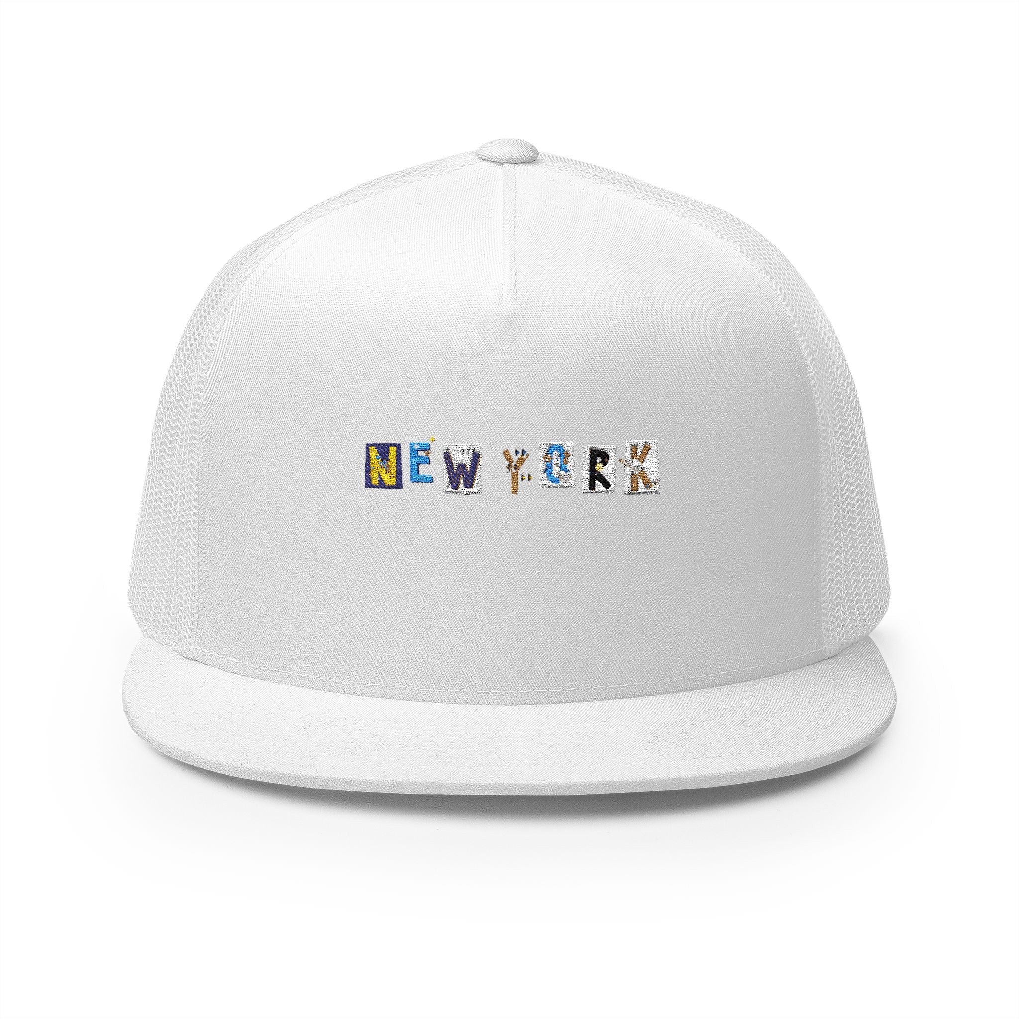 Embroidered New York 5 Panel Trucker Cap - Casual Style for City Lovers