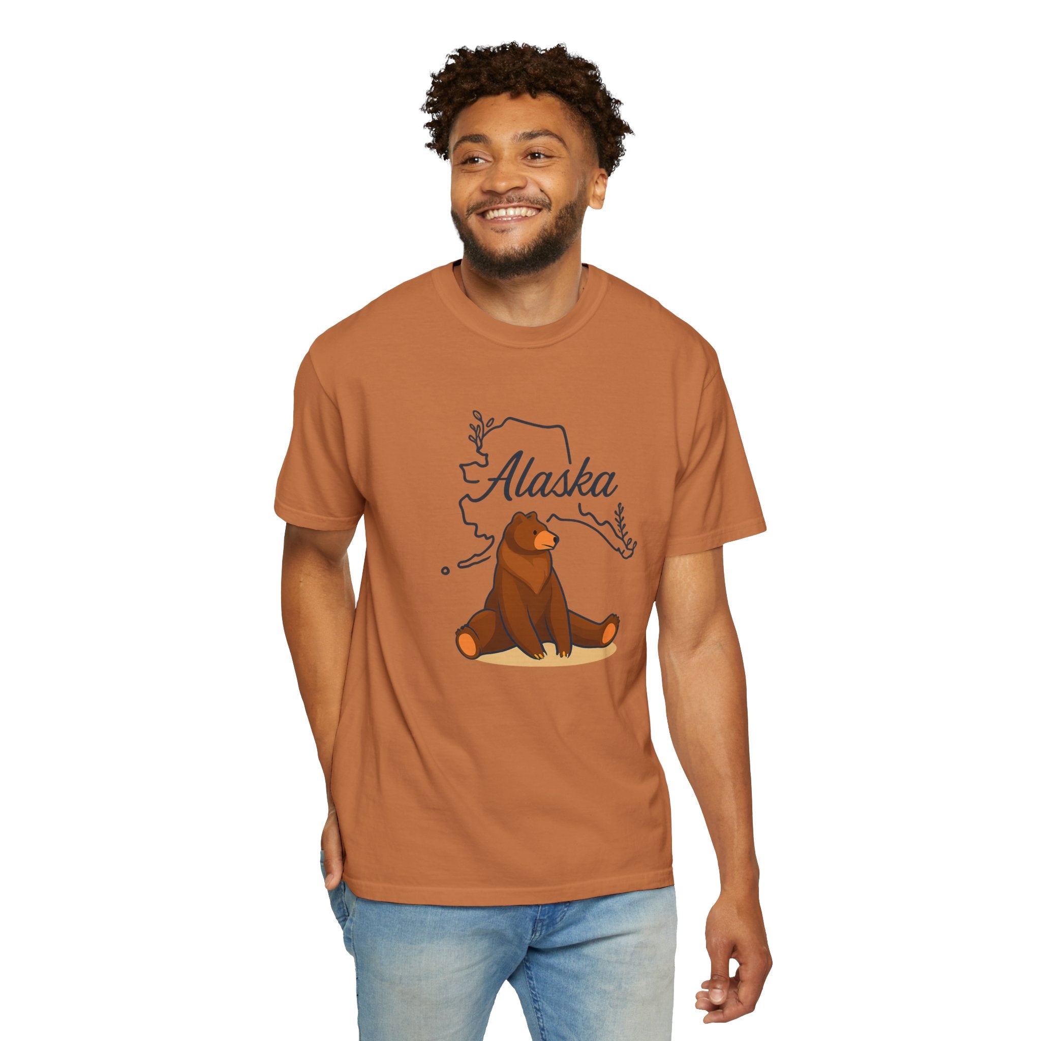 Alaska Bear Graphic Tee, Unisex Nature Shirt, Travel Souvenir T-Shirt, Gift for Outdoors Lovers, Casual Wear, Eco-Friendly Apparel