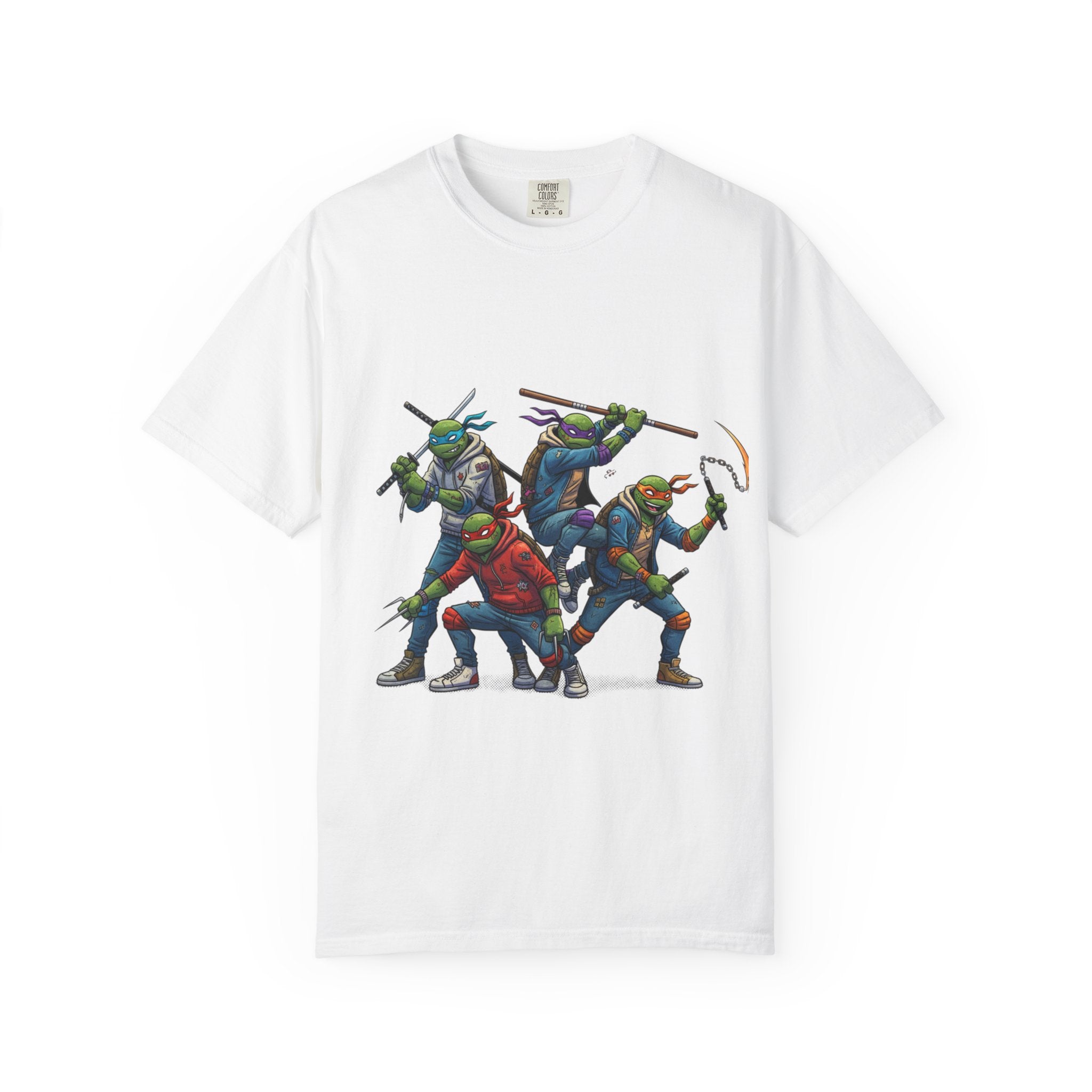 Ninja Turtle Trio T-Shirt | Retro Comic Heroes, Action Pose
